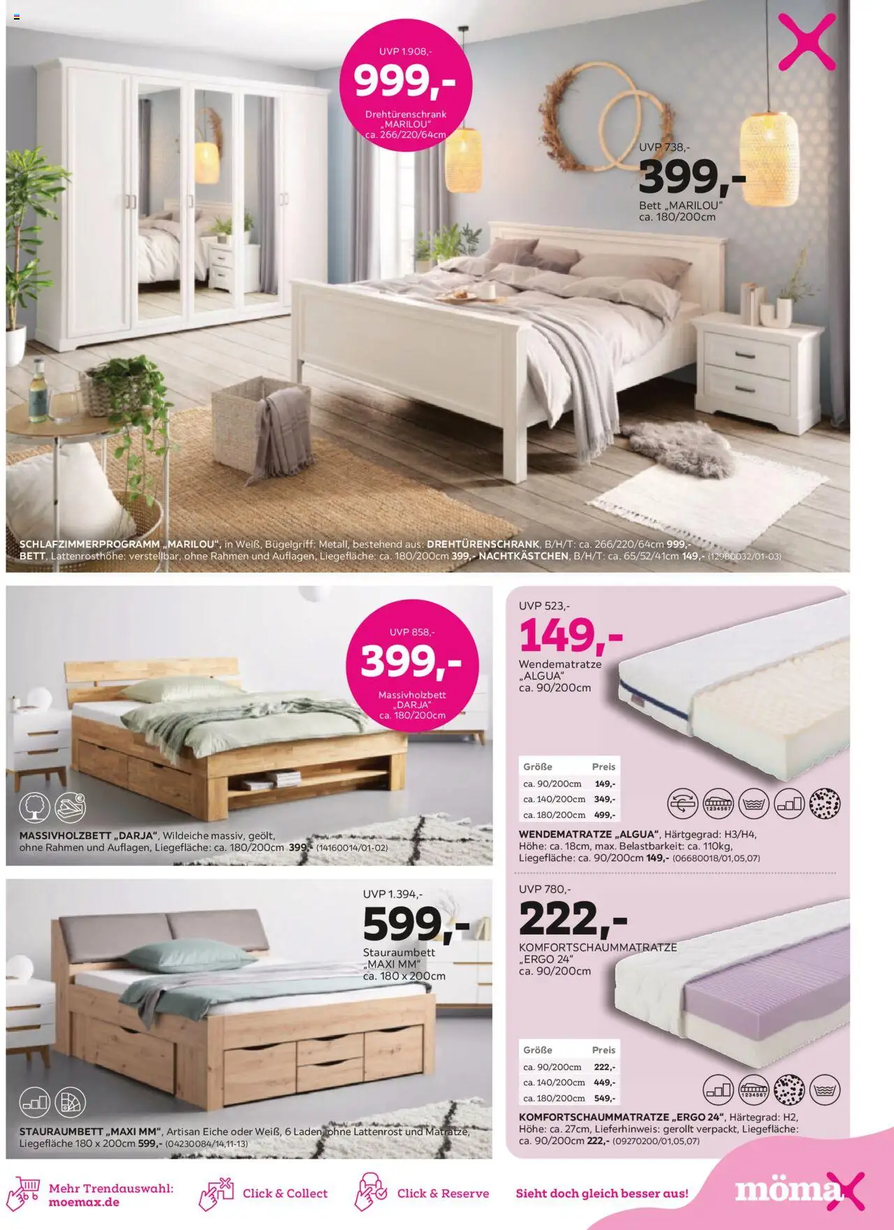 Mömax bis zu -25% auf fast Ihren gesamten Einkauf – gültig ab 15.09.2025 | Seite: 5 | Produkte: Bett, Lattenrost, Drehtürenschrank