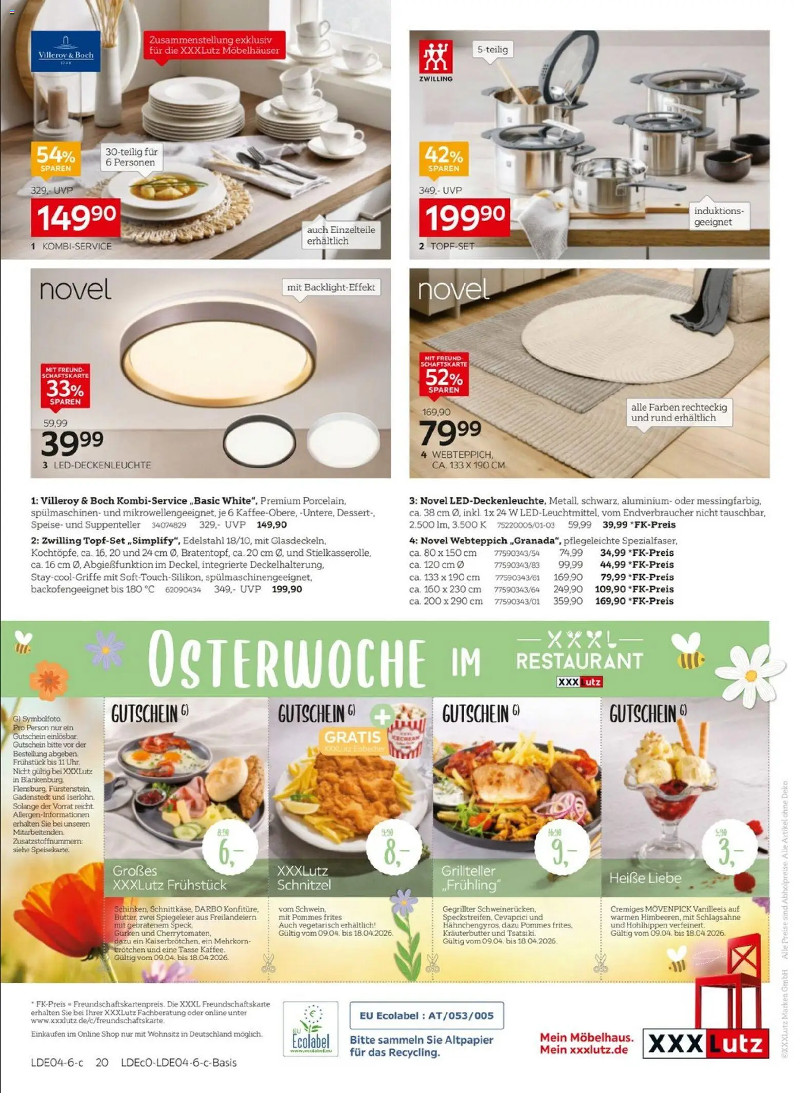 XXXLutz Nr. 1 beim Preis – gültig ab 04.04.2026 | Seite: 37 | Produkte: Schlagsahne, Pommes, Kräuterbutter, Gurken