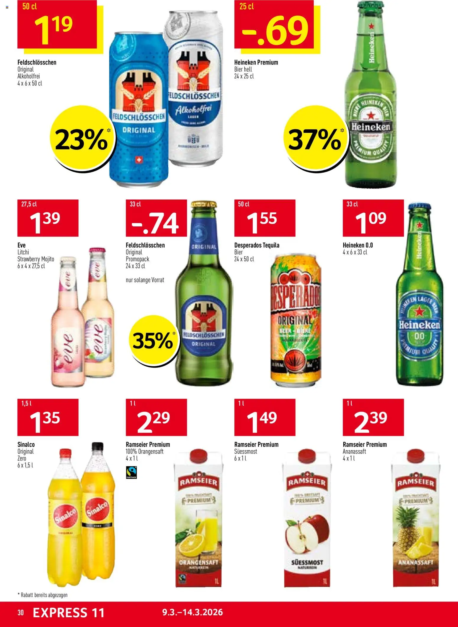 Prodega aktionen – gültig ab 09.03.2026 | Seite: 30 | Produkte: Orangensaft, Bier