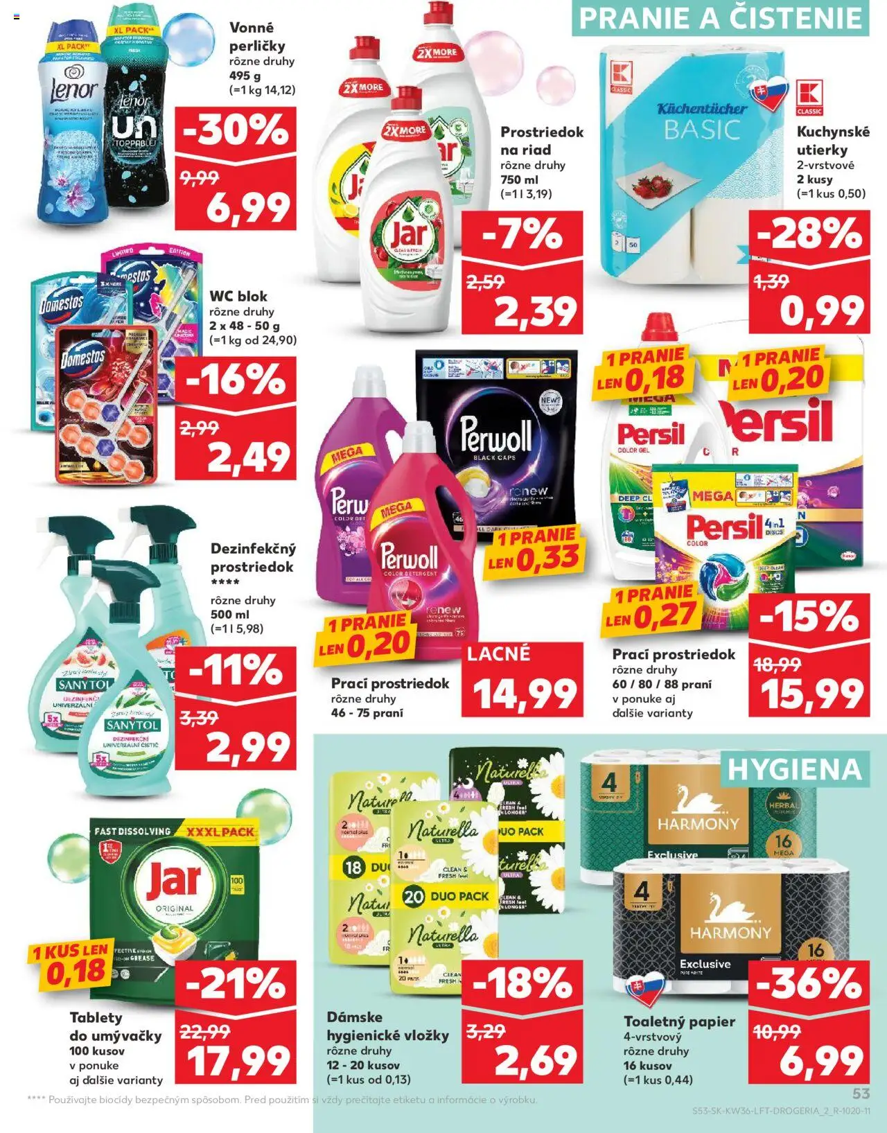 Kaufland Zlaté Moravce │ platný od 04.09.2025 | Strana: 53 | Produkty: Persil, Wc blok, Domestos, Jar