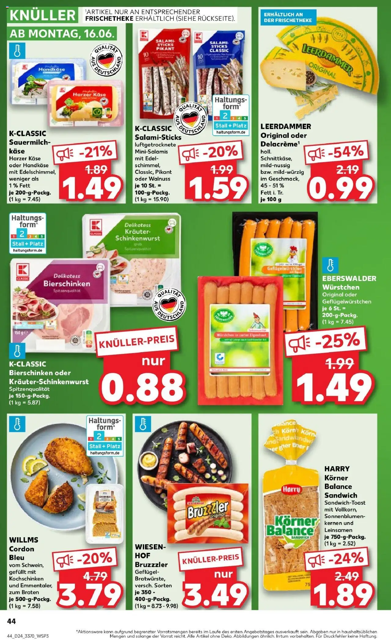 Kaufland prospekt Arnstadt	 - gültig ab dem 16.06.2025 | Seite: 5 | Produkte: Käse, Leerdammer, Salami