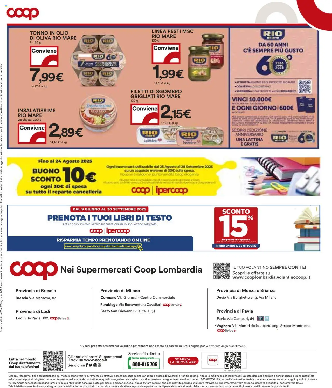 Volantino COOP del 07.08.2025 | Pagina: 25 | Prodotti: Tè, Olio, Tonno, Sgombro