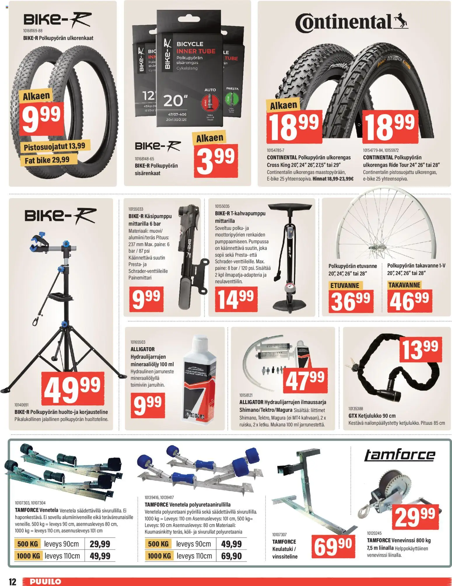 Puuilo tarjoukset – voimassa 30.03.2026 alkaen | Sivu: 12 | Tuotteet: Painemittari, Fat bike