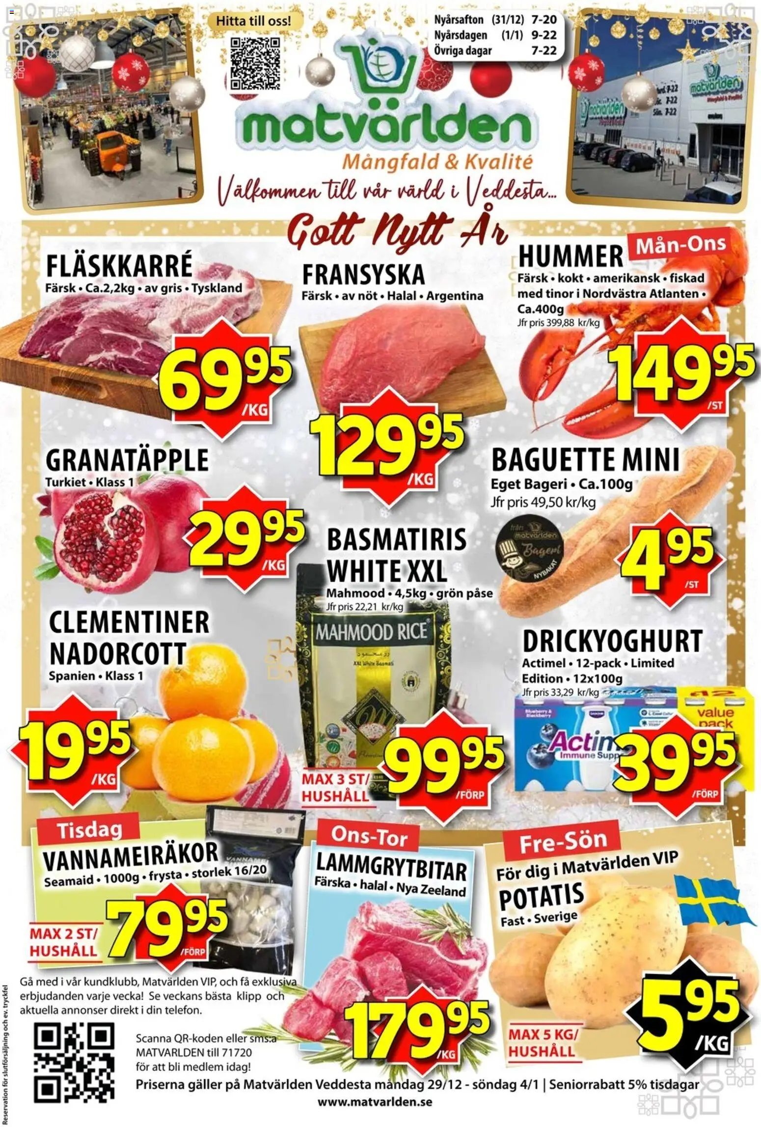 Matvärlden reklamblad aktuell från 29.12.2025 | Sida: 1 | Produkter: Bageri, Baguette, Galler, Potatis