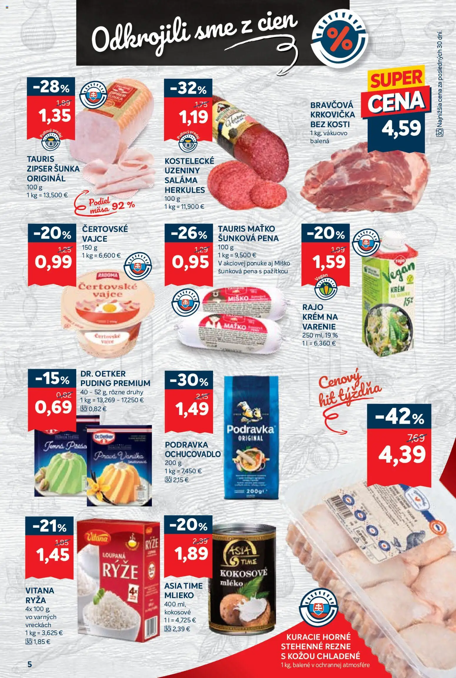 Nové Kraj akcie – leták je platný od 23.04.2026 | Strana: 9 | Produkty: Mlieko, Ryža, Puding, Krém