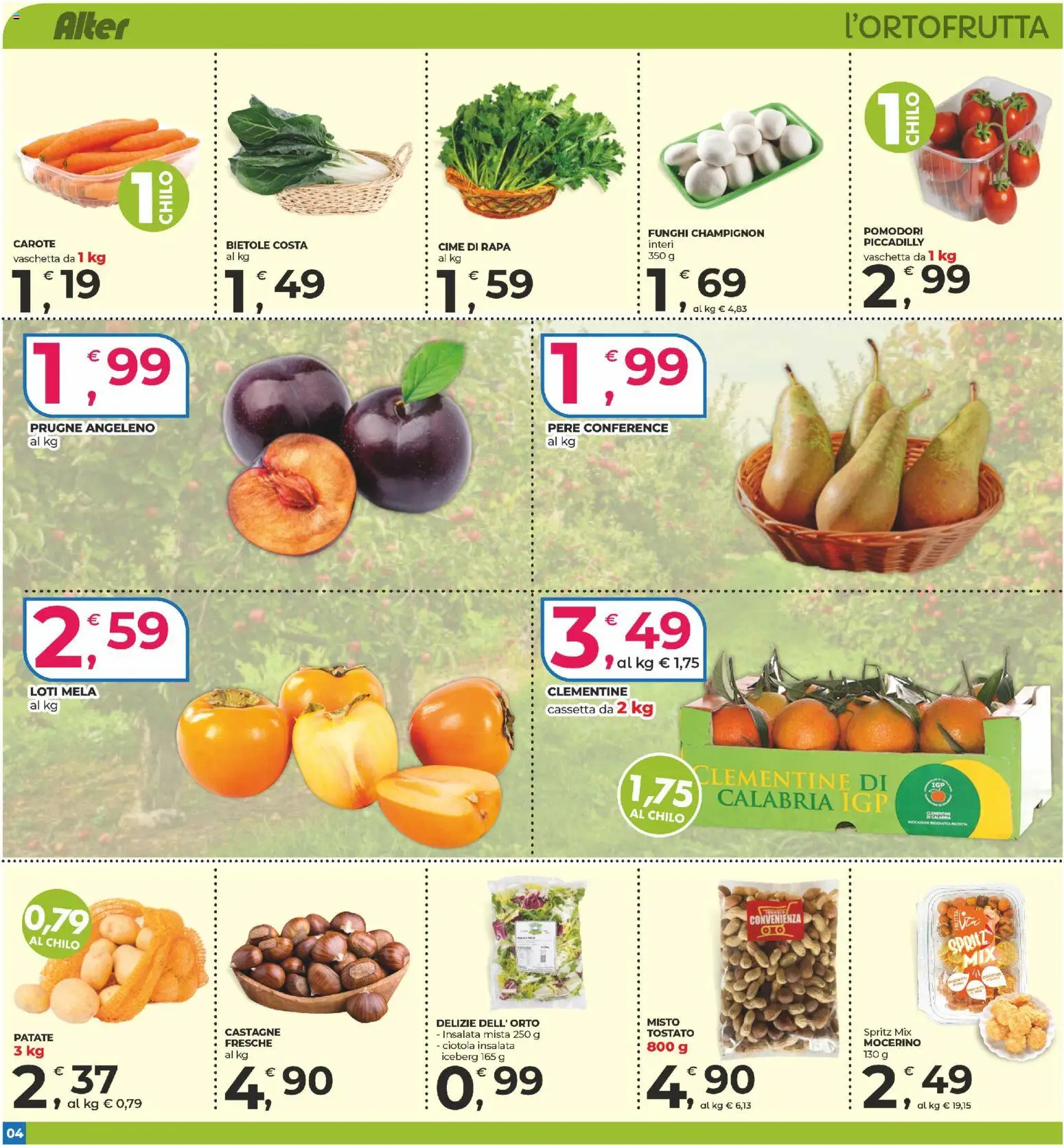 Volantino Alter Discount del 30.10.2025 | Pagina: 4 | Prodotti: Insalata, Carote, Pomodori, Ciotola