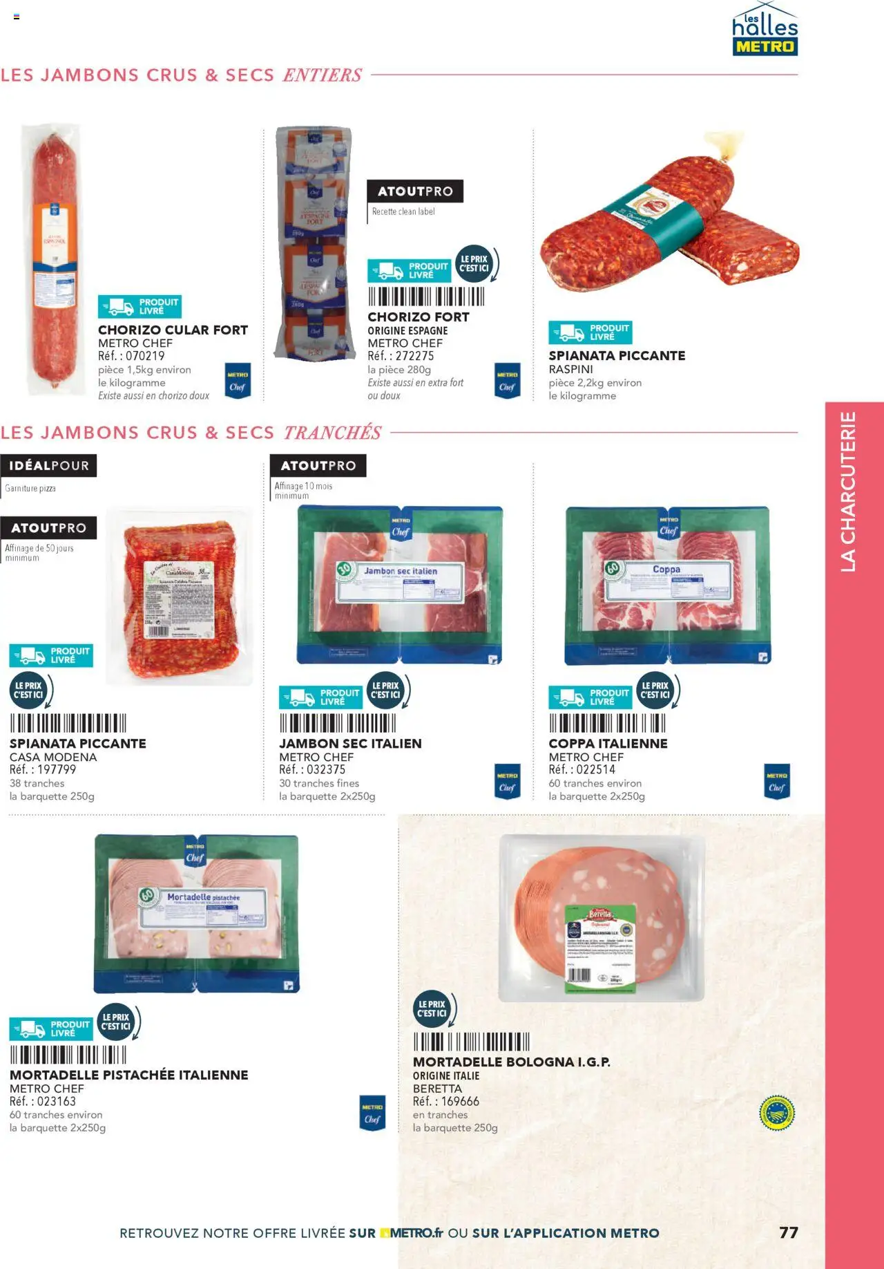  | Page: 77 | Produits: Chorizo, Jambon, Pizza, Livre