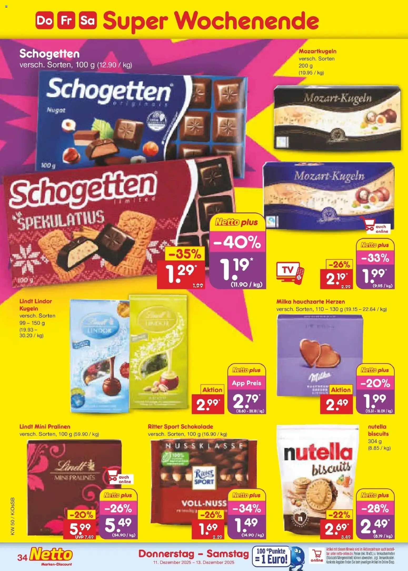 Netto Marken-Discount - Netto: Wochenangebote – gültig ab 08.12.2025 | Seite: 42 | Produkte: Schokolade, Milka, Nutella, Schogetten