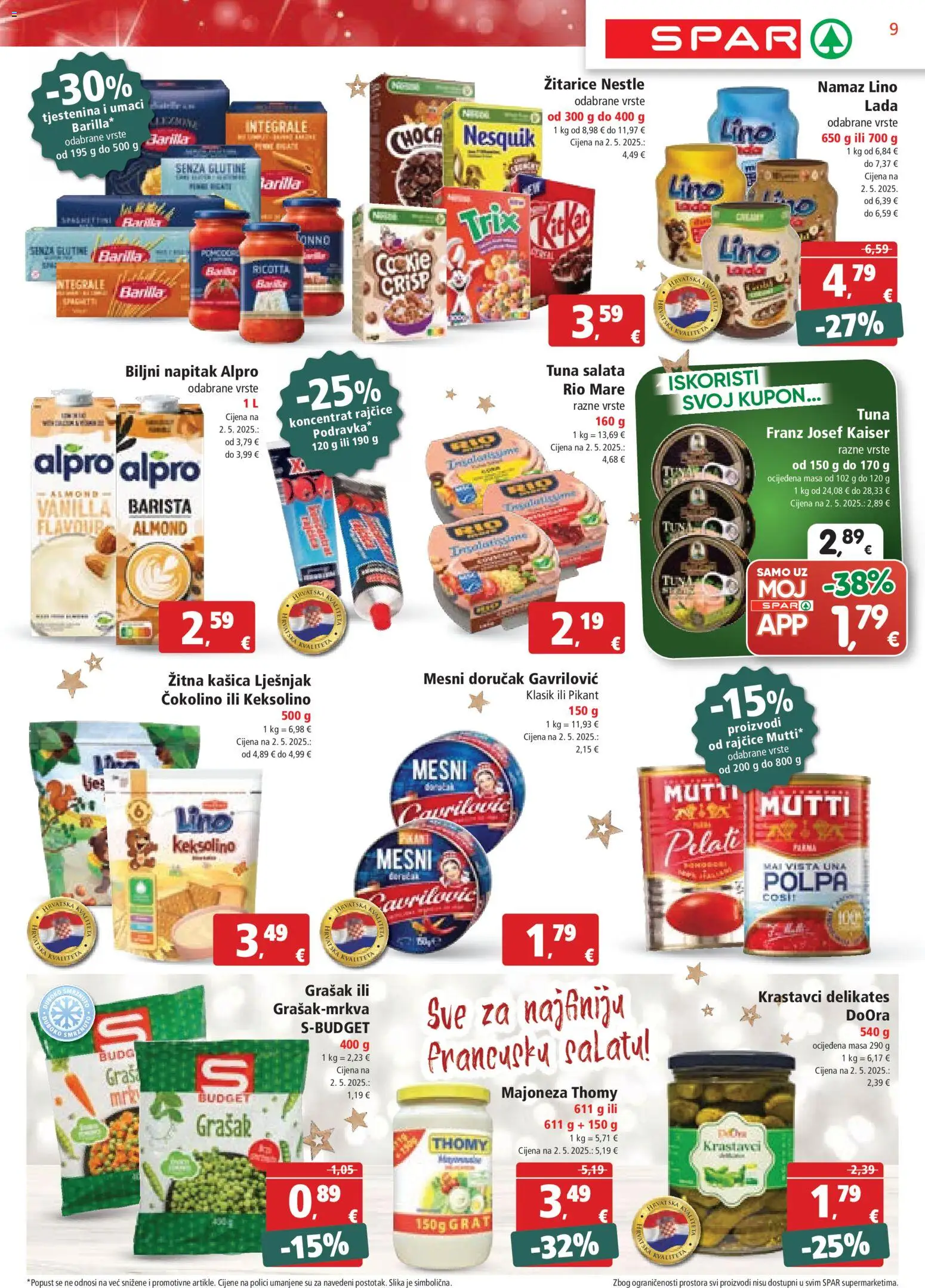 Spar katalog | vrijedi od 10.12.2025 | Stranica: 9 | Proizvodi: Rajčice, Salata, Majoneza, Tuna