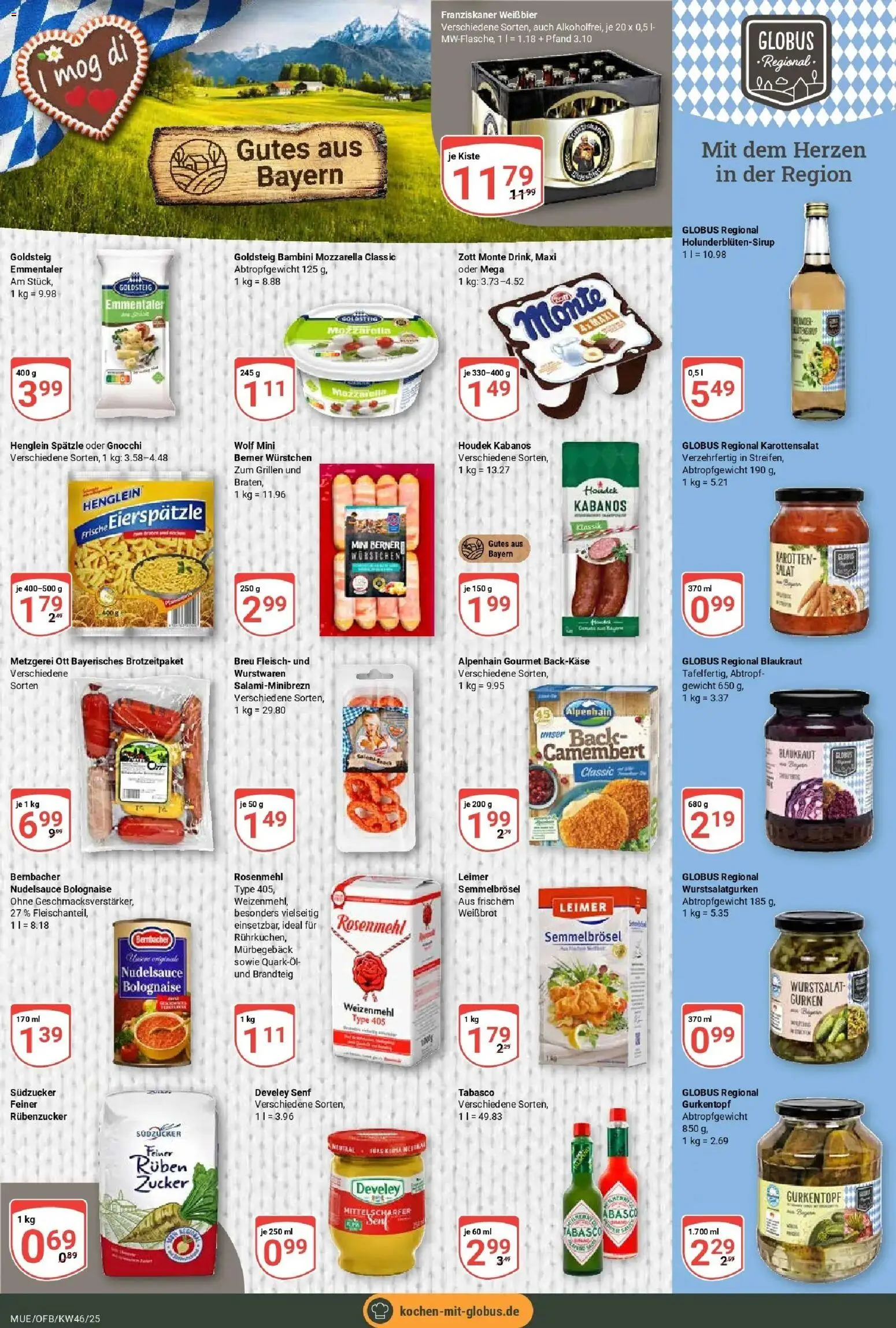 Globus prospekt Mühldorf	 – gültig ab 10.11.2025 | Seite: 12 | Produkte: Gewicht, Franziskaner, Mozzarella, Weizenmehl