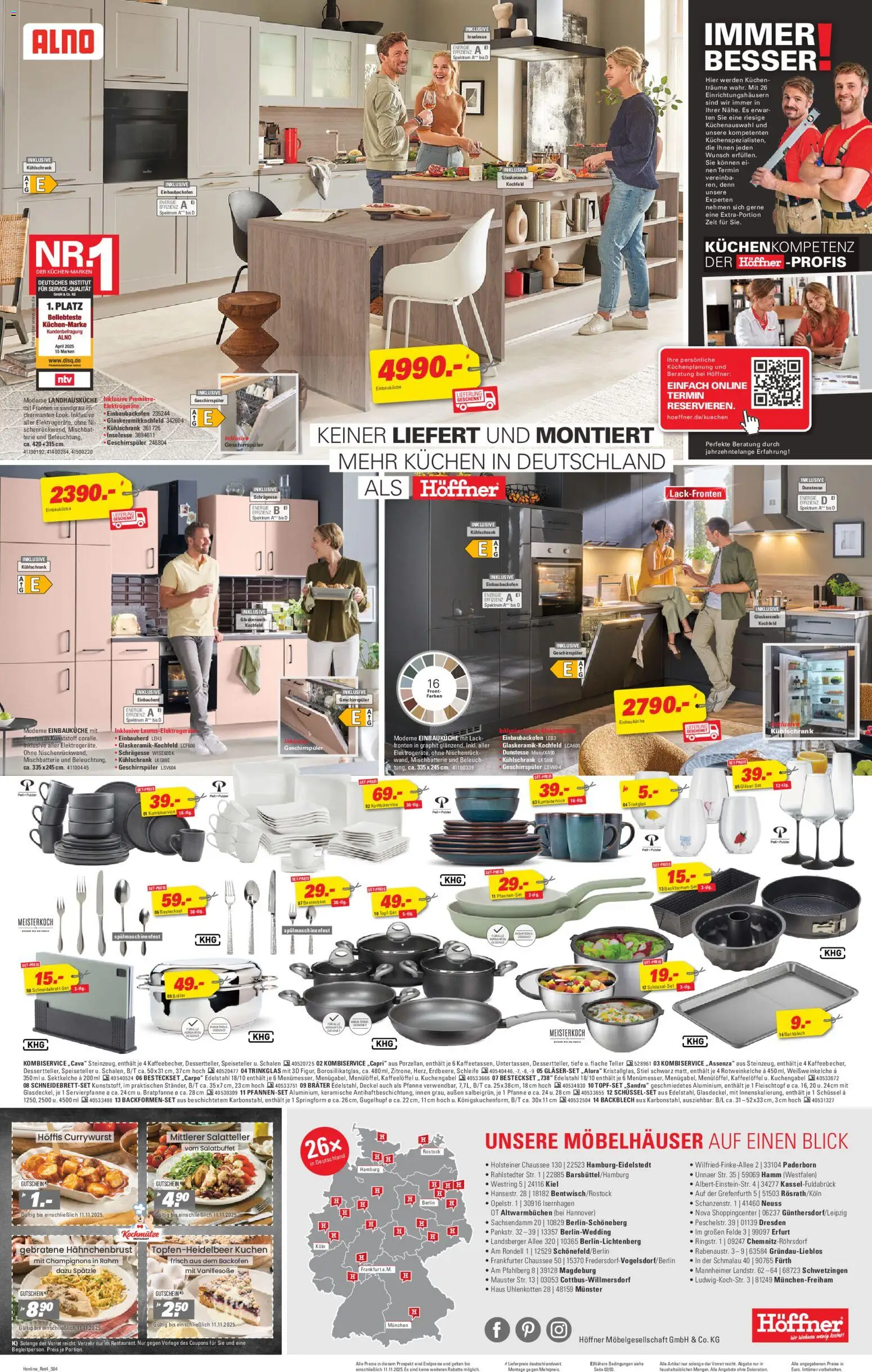 Höffner Personal Kauftage für alle Kunden – gültig ab 29.10.2025 | Seite: 4 | Produkte: Geschirrspüler, Kochfeld, Backofen, Hahnchenbrust
