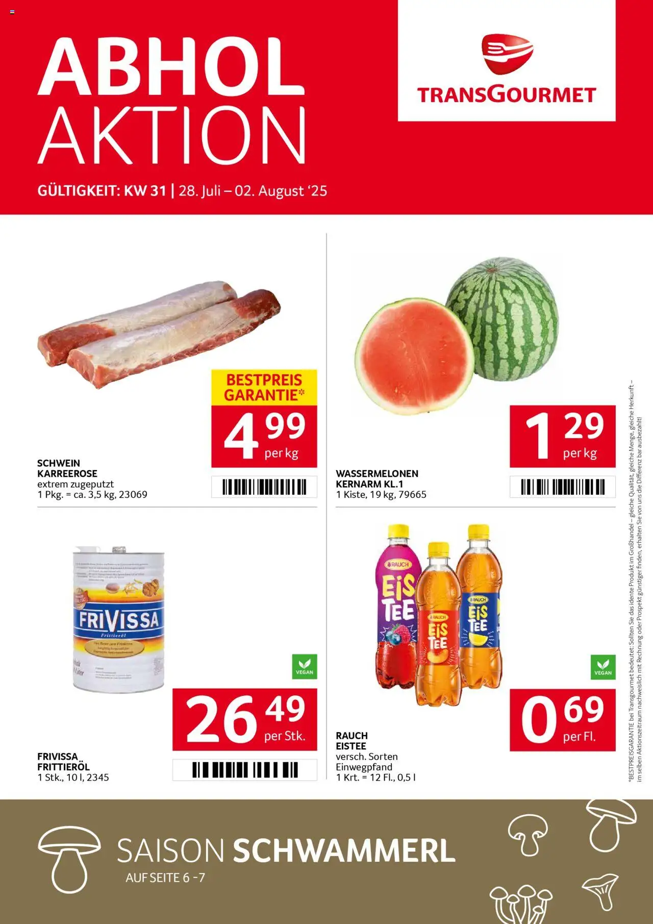 Transgourmet Flugblatt gültig ab 27.07.2025 | Seite: 1 | Produkte: Huile à frire