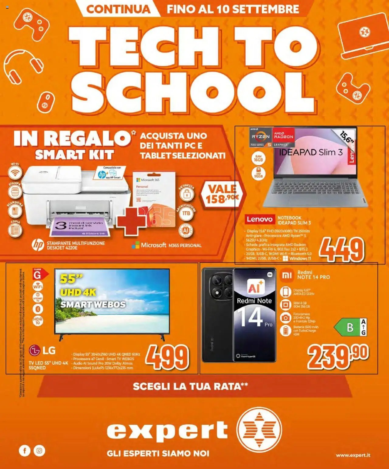 Volantino Expert del 06.09.2025 | Pagina: 1 | Prodotti: Notebook, Tablet, PC, TV