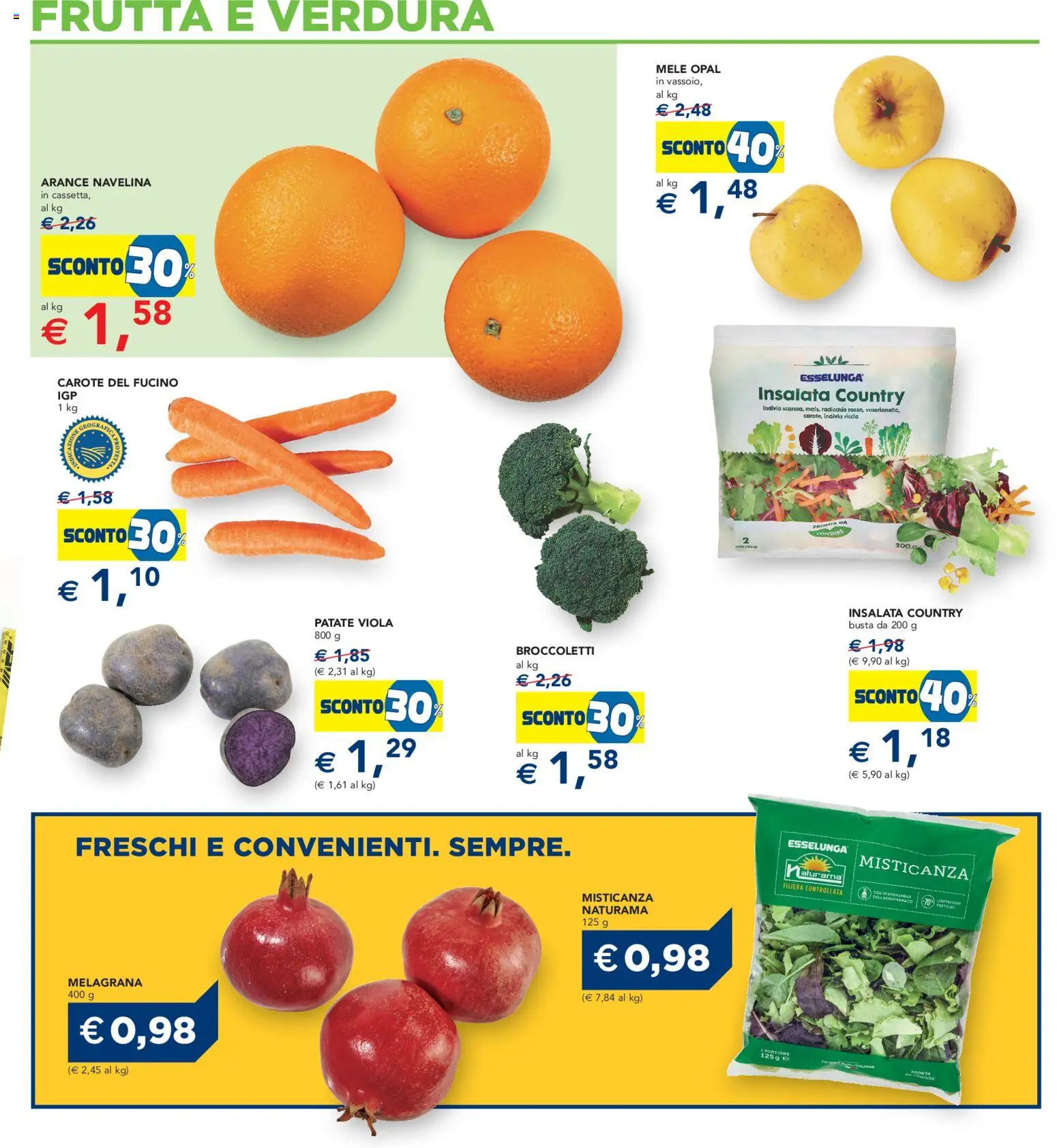 Volantino Esselunga S del 01.12.2025 | Pagina: 19 | Prodotti: Misticanza, Arance, Insalata, Patate