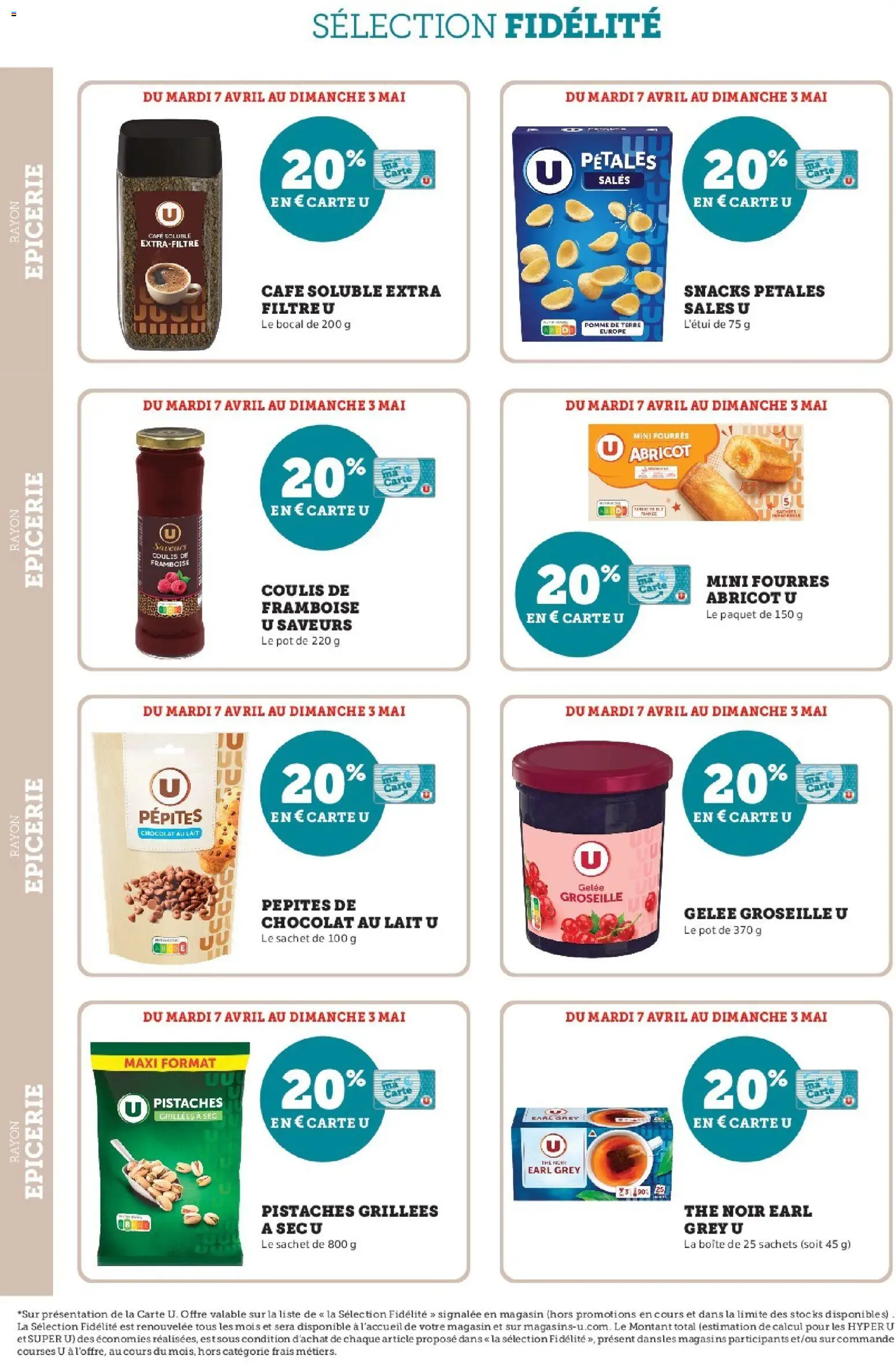 {H1} | Page: 14 | Produits: Abricot, Café soluble, Pistaches, Gelée