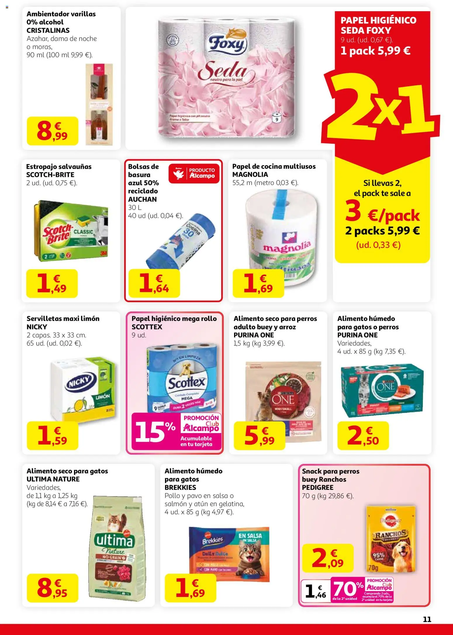 Alcampo - HP Nacional  │ válido desde el 12.02.2026 | Página: 11 | Productos: Papel higienico, Arroz, Té, Cocina