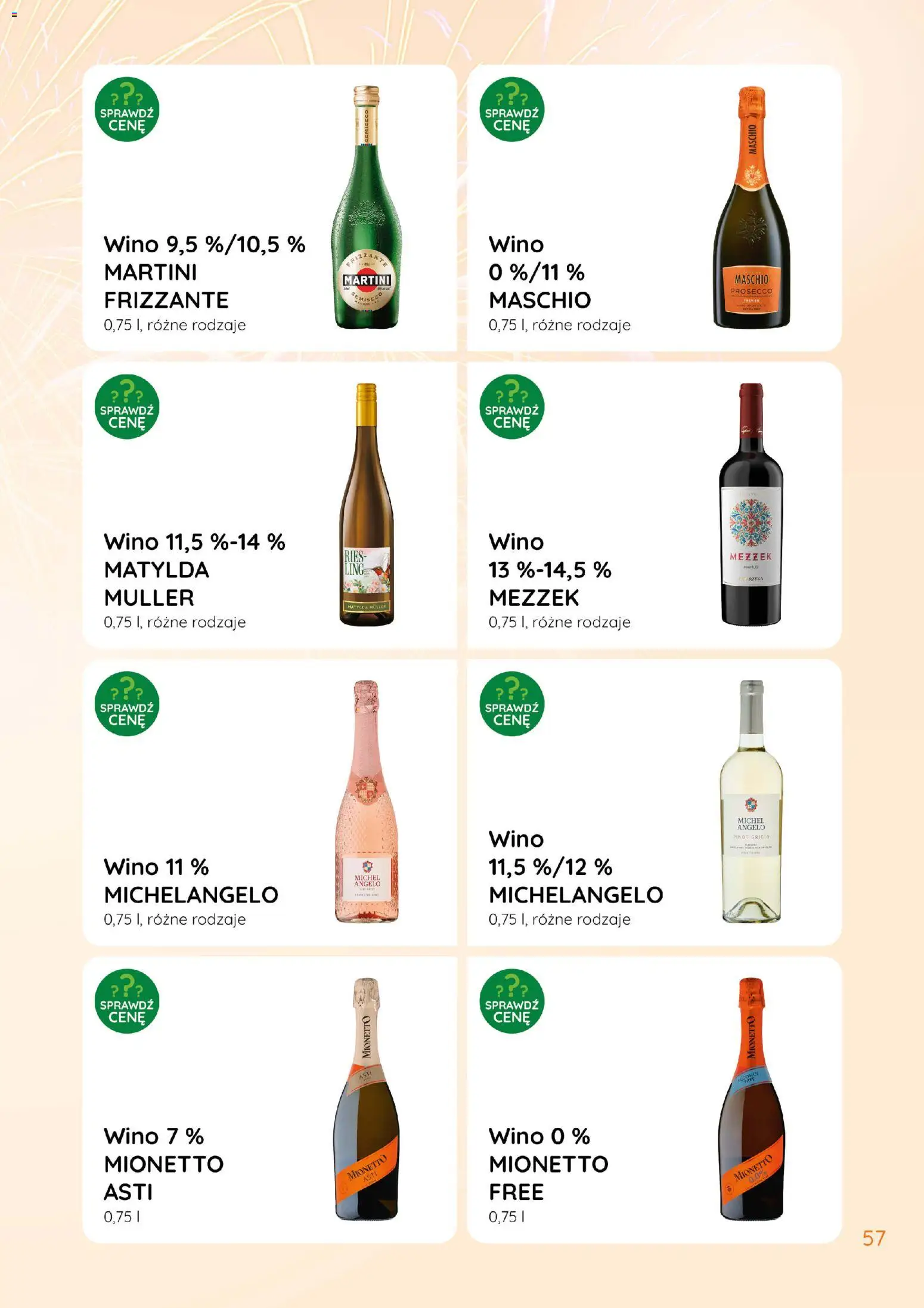Eurocash Gazetka - Katalog Alkoholowy od 01.01.2026 | Strona: 57 | Produkty: Martini, Wino, Prosecco