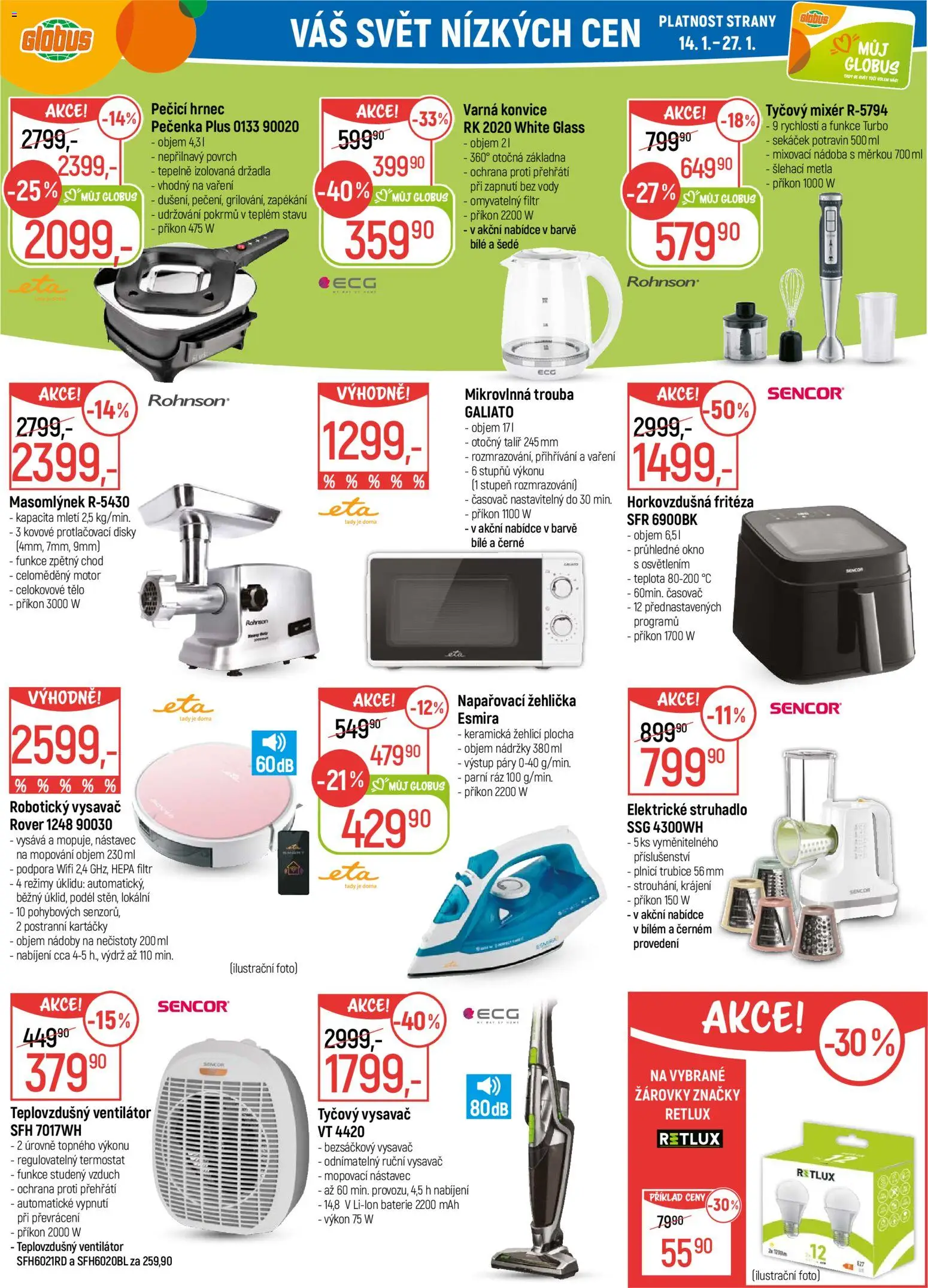 Globus leták - Praha Čakovice od 14.01.2026 | Strana: 33 | Produkty: Hrnec, Žehlička, Ventilátor, Struhadlo