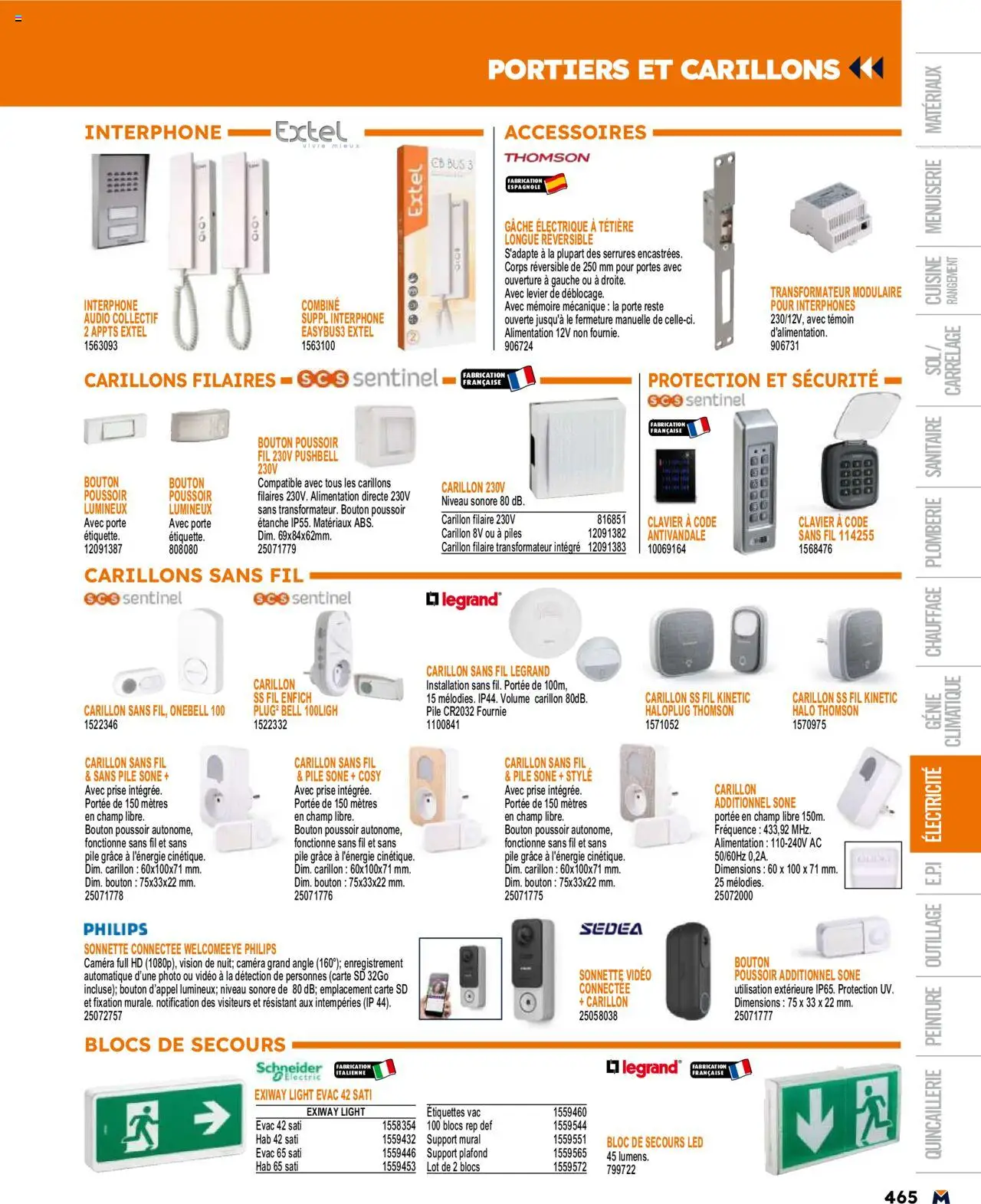  | Page: 465 | Produits: Audio, Prise, Portes, Caméra