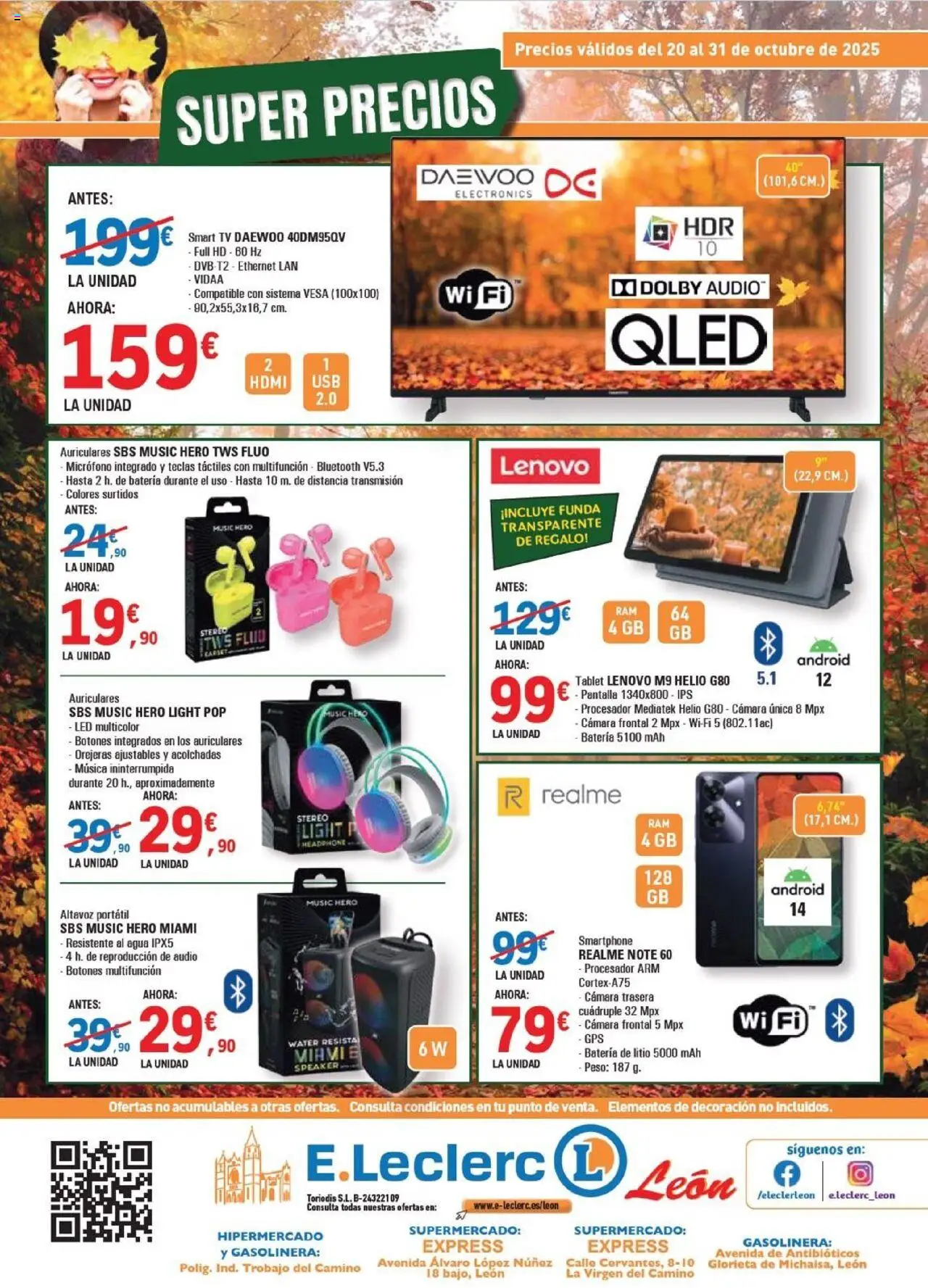 E.Leclerc folleto │ válido desde el 20.10.2025 | Página: 8 | Productos: Tablet, Micrófono, Altavoz, Batería
