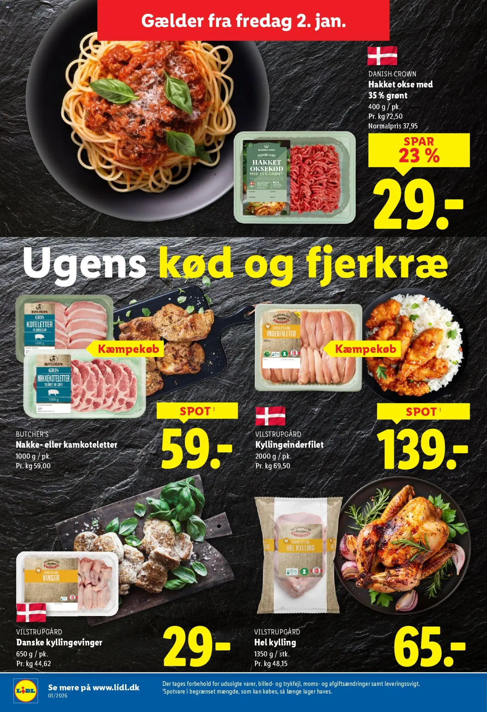 Lidl tilbudsavis – gyldig fra 02.01.2026 | Side: 5 | Produkter: Koteletter, Oksekød, Søm