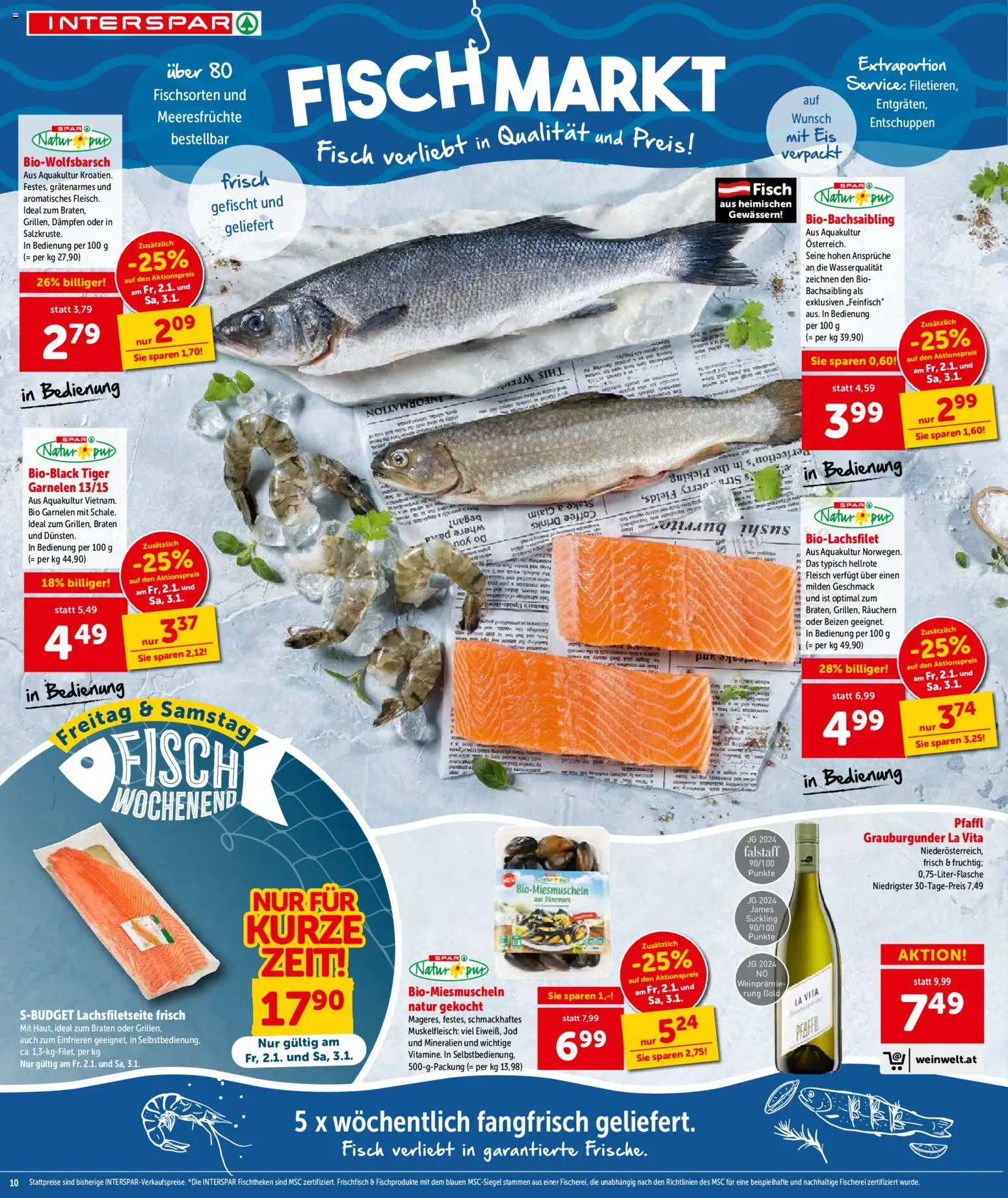 Interspar Flugblatt - Wien gültig ab 02.01.2026 | Seite: 10 | Produkte: Eis, Meeresfrüchte, Fisch
