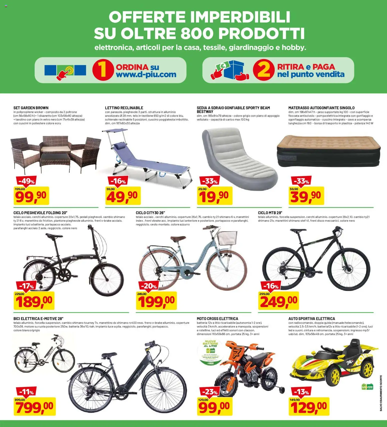 Volantino D Più del 30.04.2026 | Pagina: 19 | Prodotti: Disco, Alluminio, Bici elettrica, Batterie