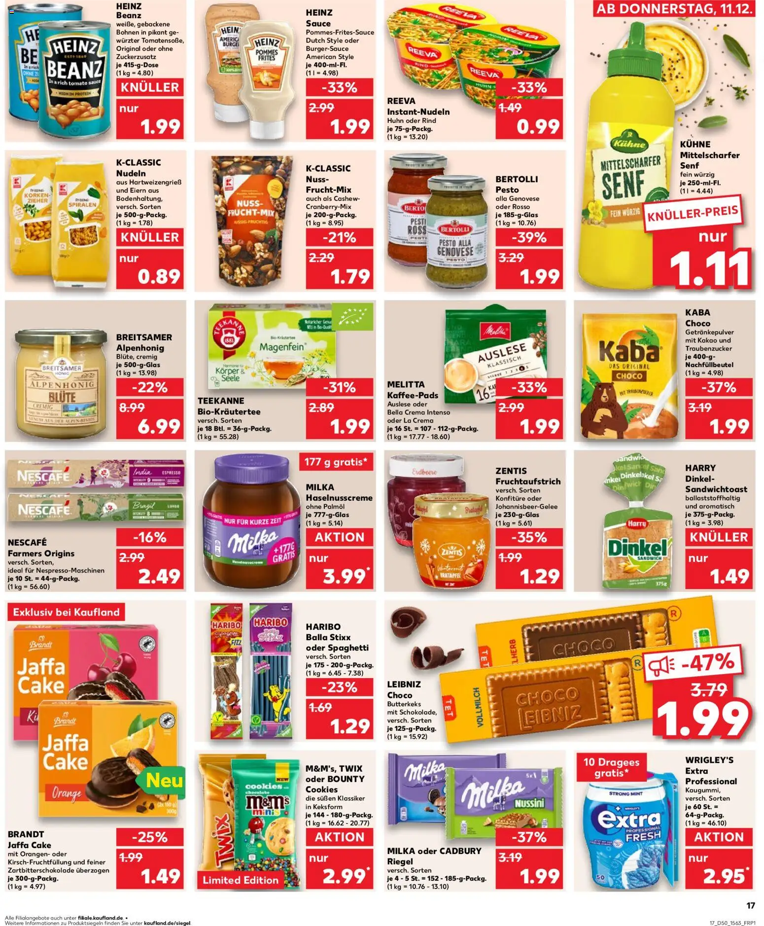 Kaufland prospekt Kiel	 – gültig ab 11.12.2025 | Seite: 17 | Produkte: Nescafe, Orangen, Twix, Teekanne