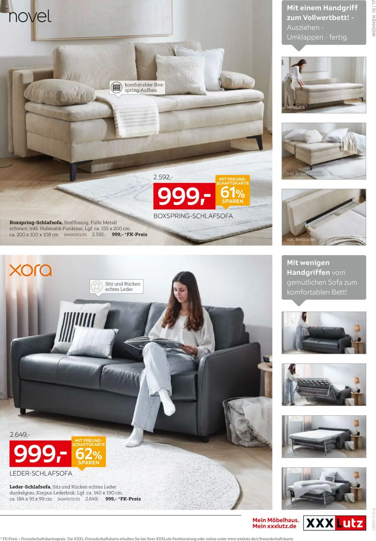 XXXL Lutz Polster Spezial – gültig ab 12.10.2025 | Seite: 17 | Produkte: Bett, Sofa, Box
