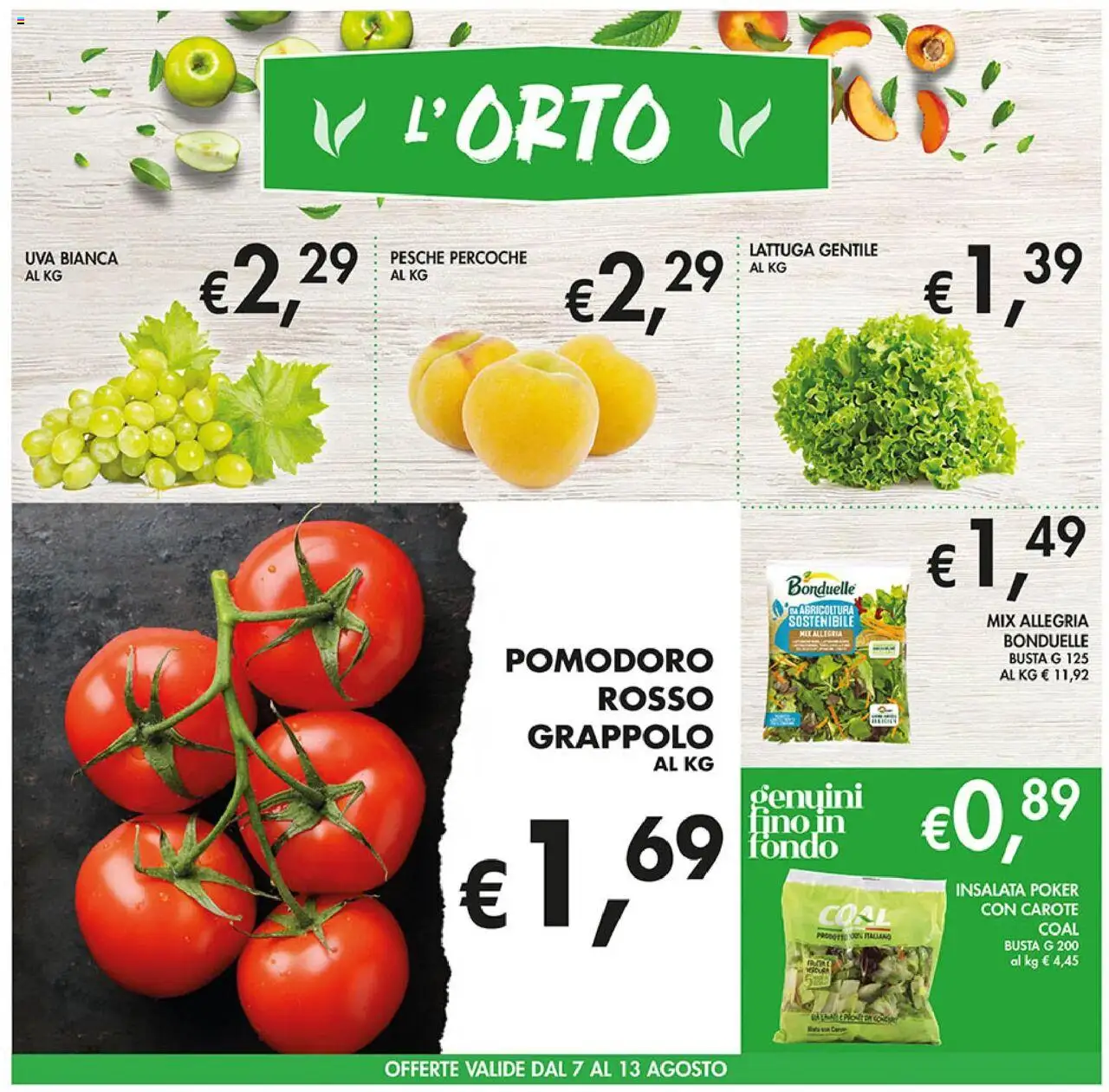 Volantino Coal del 31.07.2025 | Pagina: 9 | Prodotti: Insalata, Carote, Uva, Lattuga