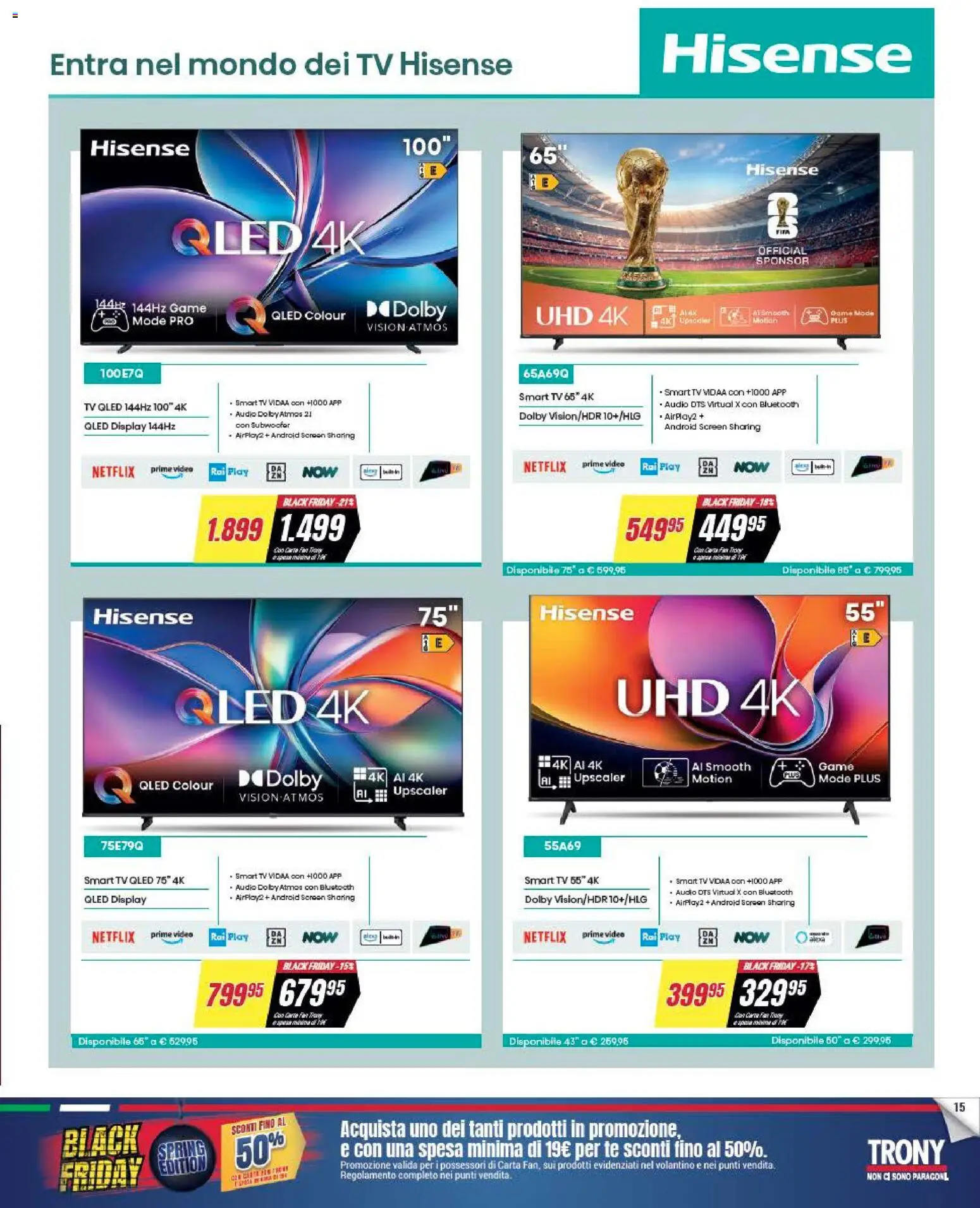 Volantino Trony volantino Calabria del 19.03.2026 | Pagina: 15 | Prodotti: Tè, TV, Video, Audio