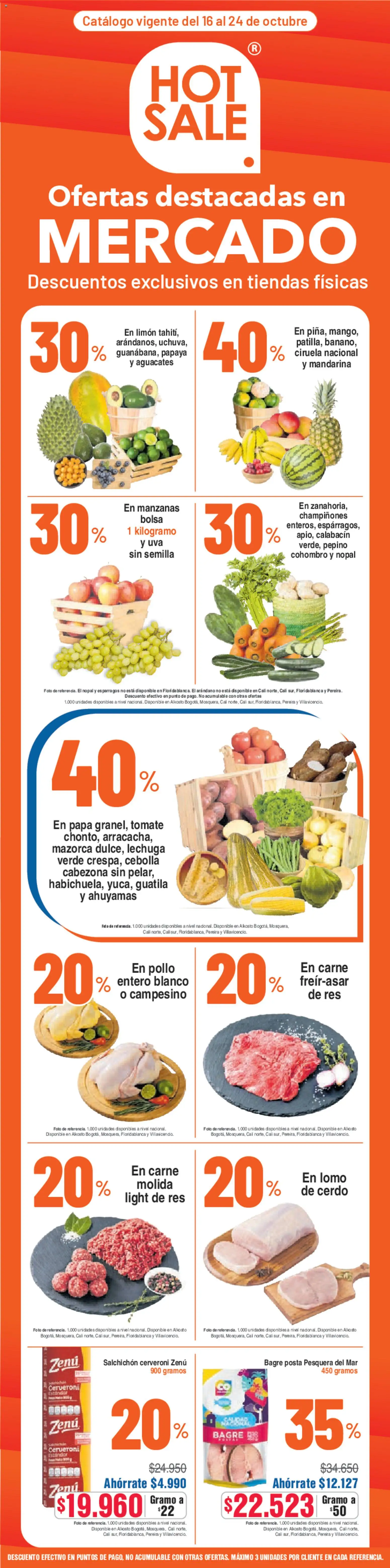 Alkosto - Hot Sale │ válido desde el 16.10.2025 | Página: 1 | Productos: Στιγμιαίος καφές, Calabacín, Παγωμένο τσάι, Bolsa
