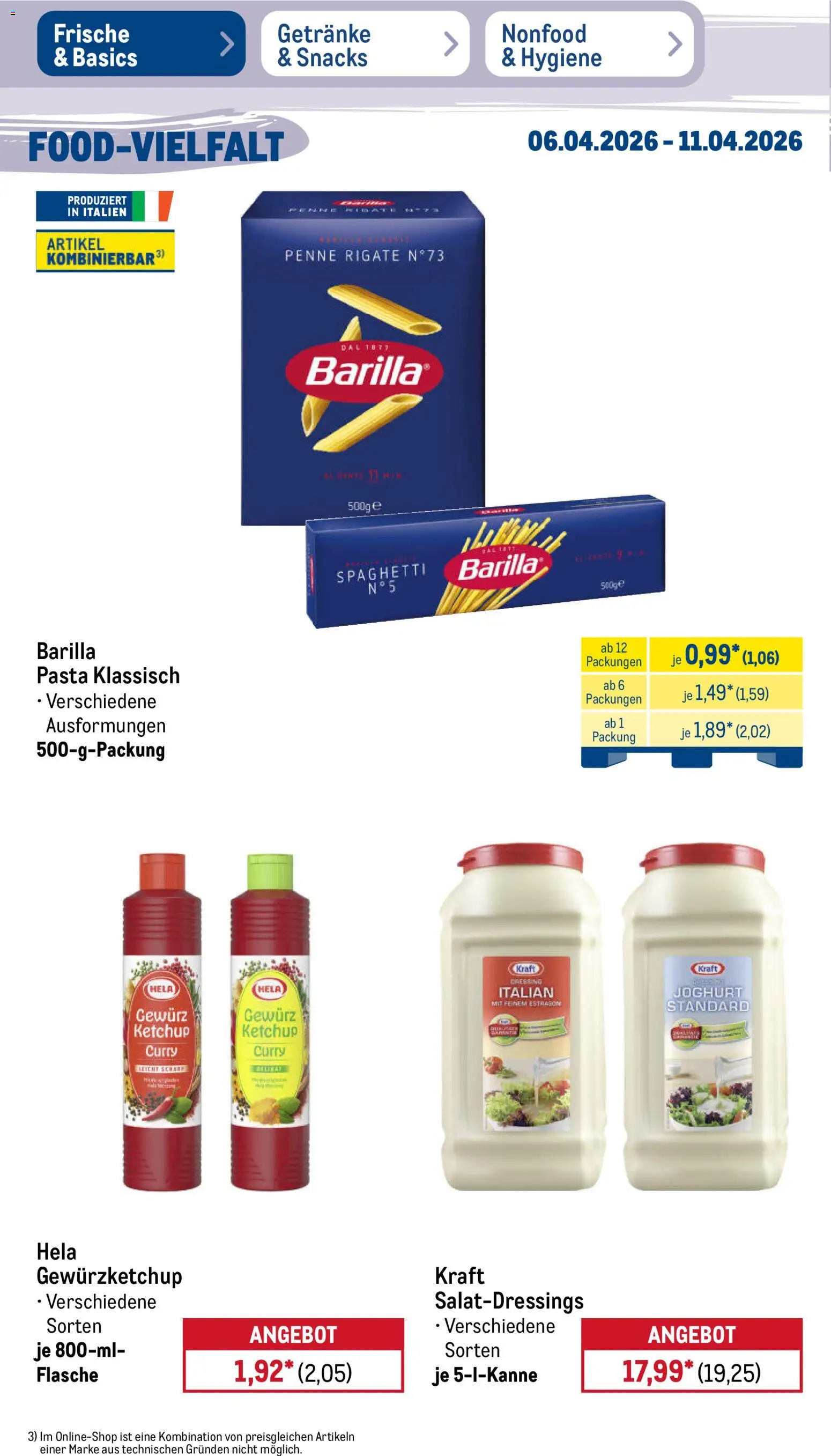 Metro Prospekt 	 – gültig ab 06.04.2026 | Seite: 20 | Produkte: Joghurt, Barilla, Pasta, Ketchup