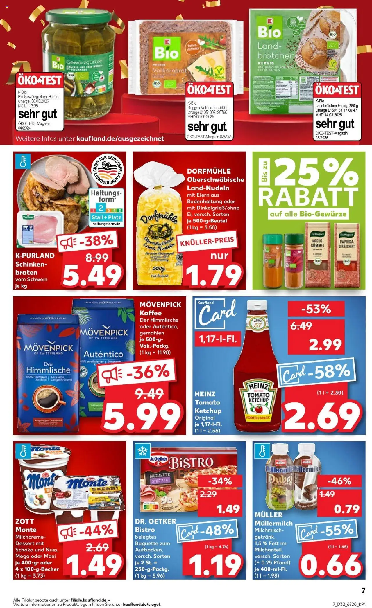 Kaufland prospekt Rheinfelden (Baden)	 - gültig ab dem 07.08.2025 | Seite: 7 | Produkte: Kaffee, Müllermilch, Schinken, Ketchup