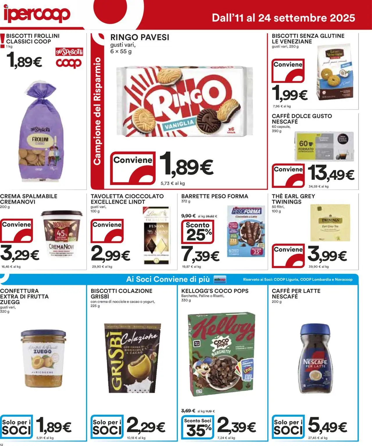 Volantino Ipercoop del 11.09.2025 | Pagina: 12 | Prodotti: Crema, Cioccolato, Frutta, Cacao