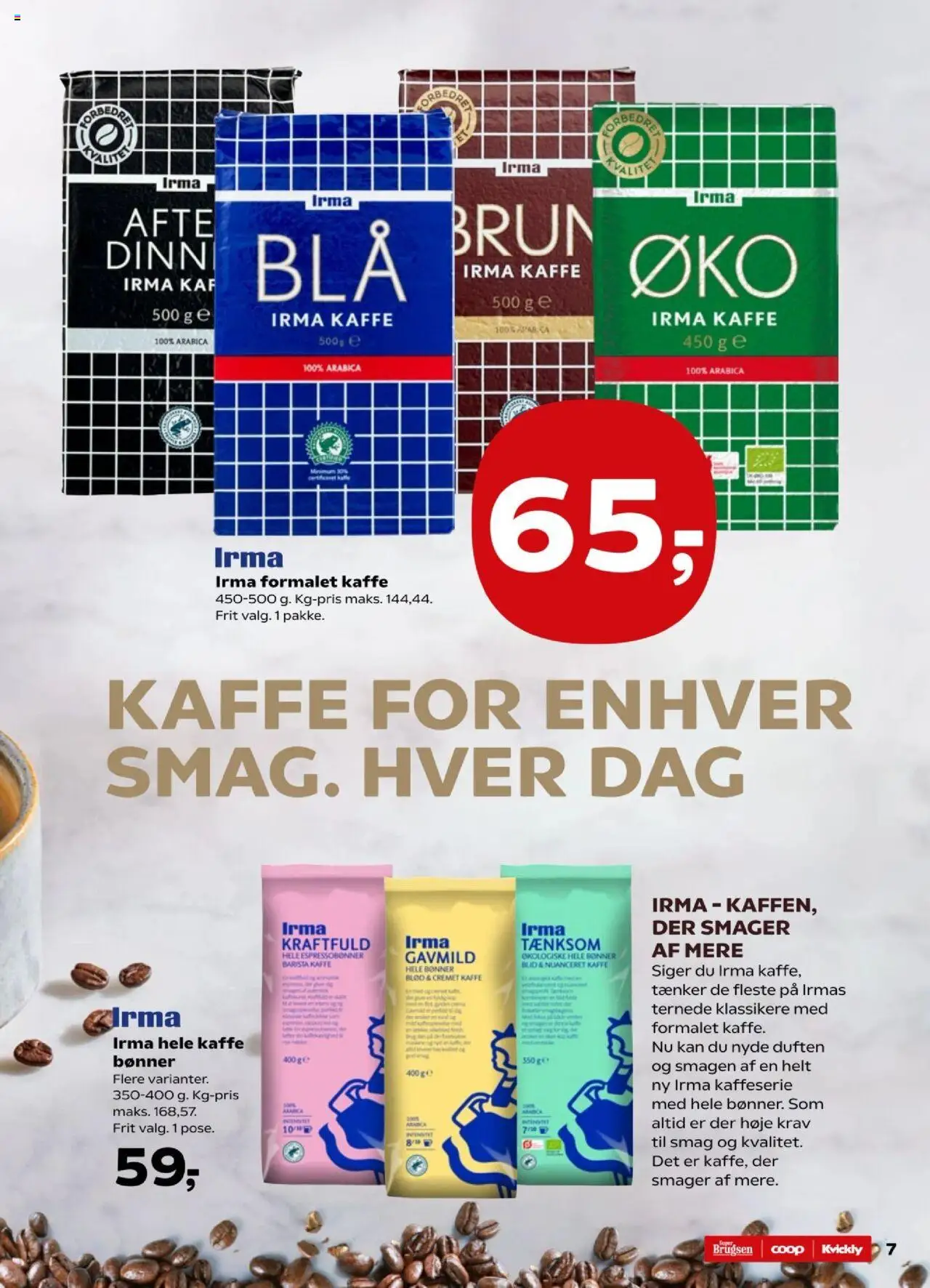 Kvickly tilbudsavis – gyldig fra 26.09.2025 | Side: 7 | Produkter: Kaffe, Bønner, Søm
