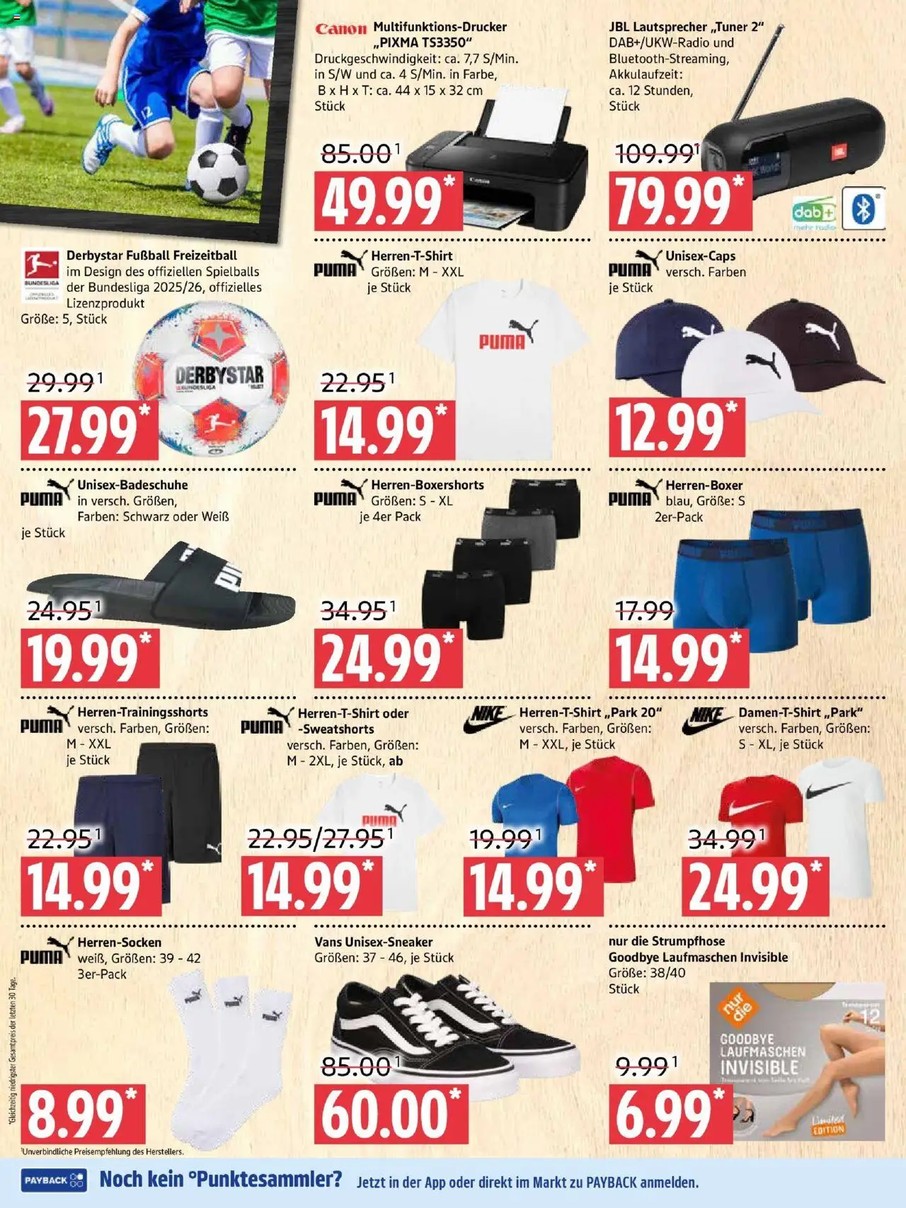 Marktkauf Prospekt 	 - gültig ab dem 18.08.2025 | Seite: 10 | Produkte: Lautsprecher, Sweatshorts, Fußball, Strumpfhose