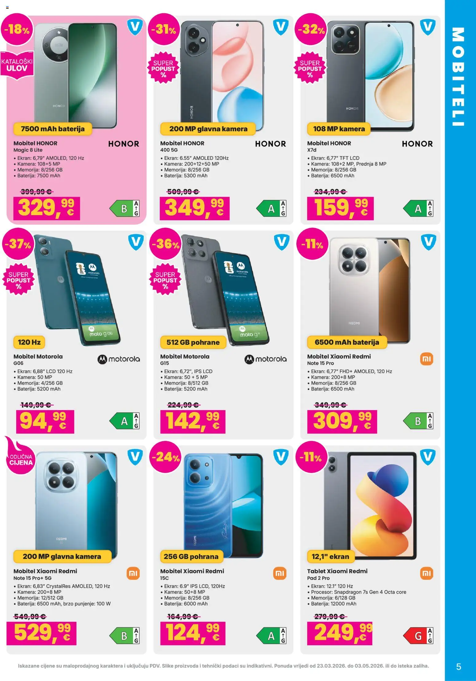 Vacom katalog | vrijedi od 23.03.2026 | Stranica: 5 | Proizvodi: Mobiteli, Baterija, Tablet