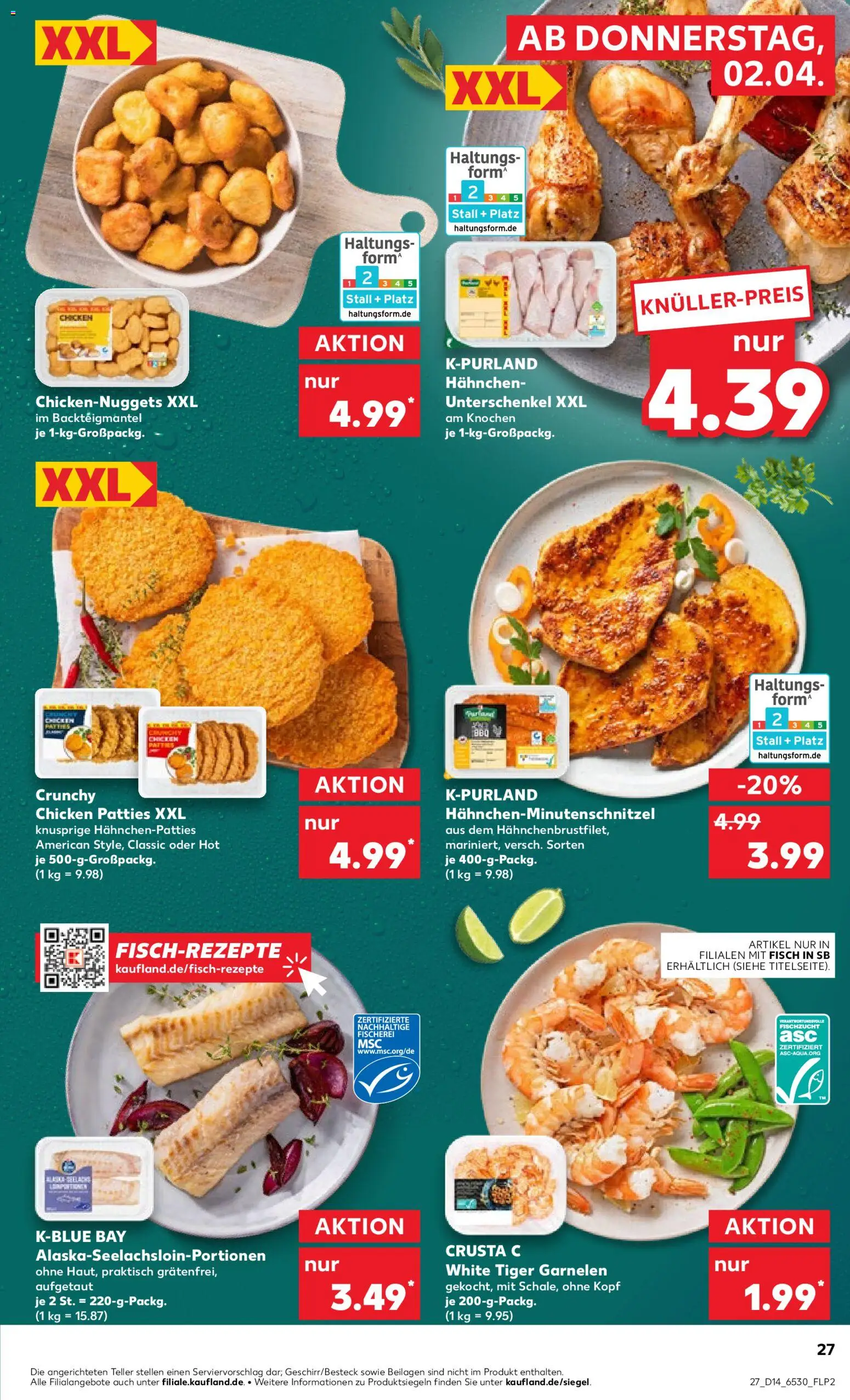 Kaufland Prospekt Berlin	 – gültig ab 02.04.2026 | Seite: 27 | Produkte: Hahnchen, Garnelen, Fisch, Tiger garnelen