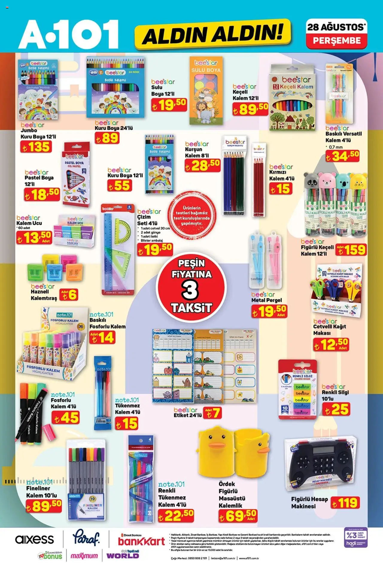 A101 Katalog Aldın Aldın - 04.09.2025 tarihinden itibaren geçerlidir | Sayfa: 8 | Ürünler: Keçeli kalem, Boya kalemi, Kalem ucu, Kalemlik