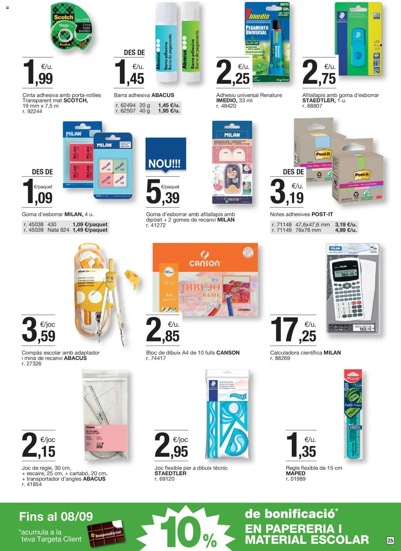 Bonpreu folleto │ válido desde el 26.08.2025 | Página: 25 | Productos: Adaptador, Calculadora
