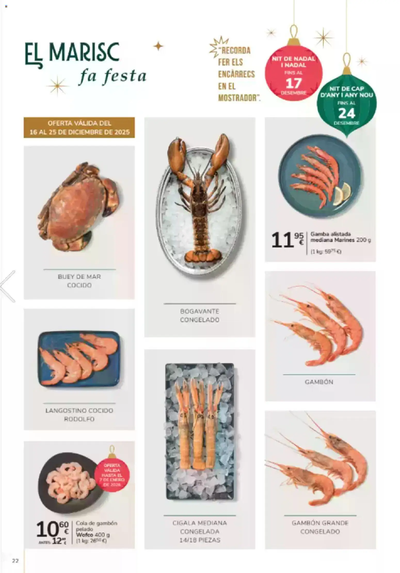 Consum folleto │ válido desde el 18.12.2025 | Página: 22 | Productos: Langostino, Gamba