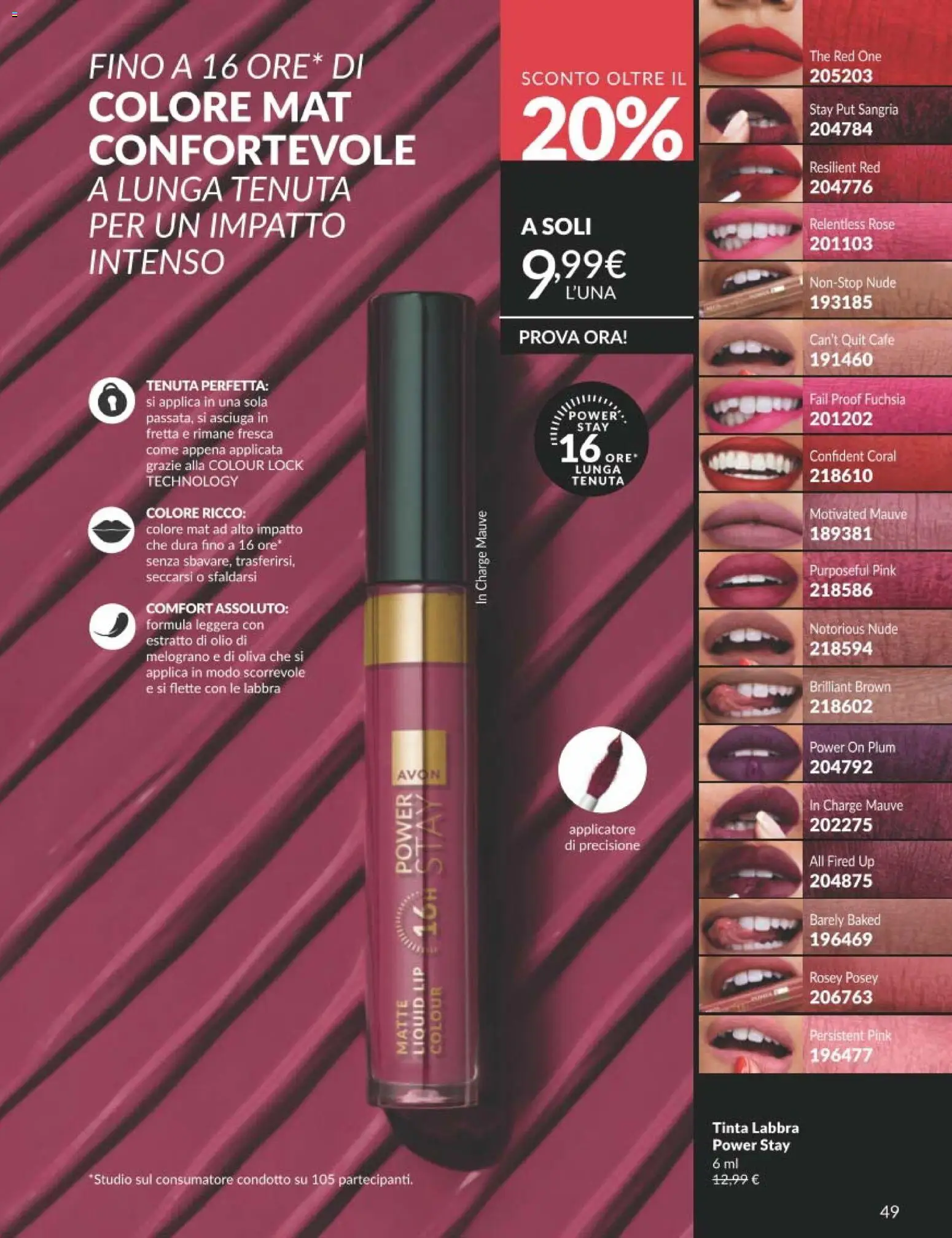 Volantino Avon del 01.02.2026 | Pagina: 49 | Prodotti: Olio, The