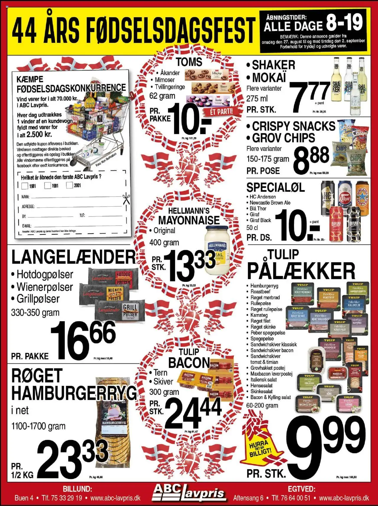Abc Lavpris Tilbudsavis gyldig fra 27.08.2025 | Side: 5 | Produkter: Pølser, Rullepølse, Hamburgerryg, Roastbeef