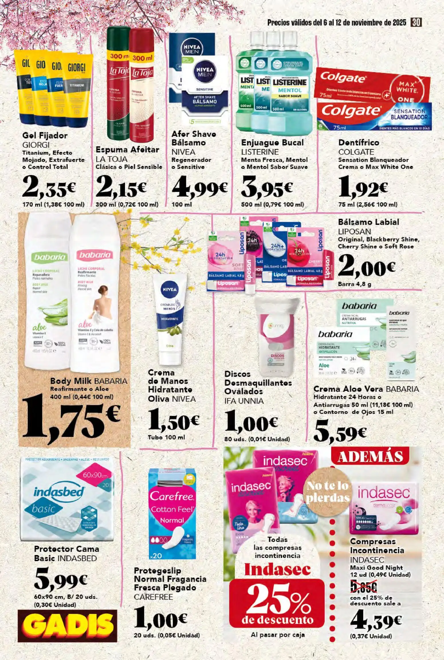 Gadis - folleto │ válido desde el 06.11.2025 | Página: 30 | Productos: Leche corporal, Enjuague bucal, Crema, Caja