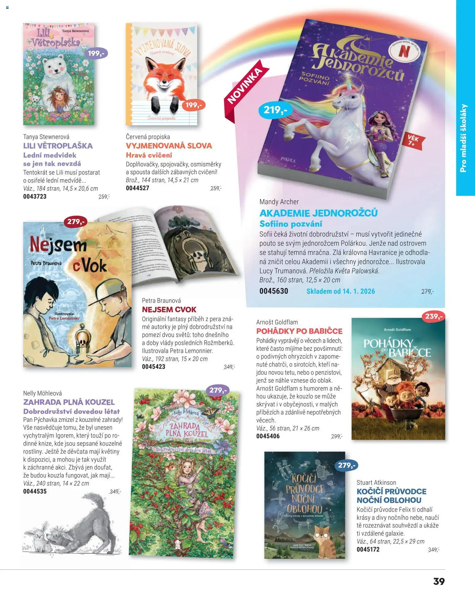 Knižní klub leták od 01.01.2026 | Strana: 39 | Produkty: Felix, Zahrada, Květiny, Pikola