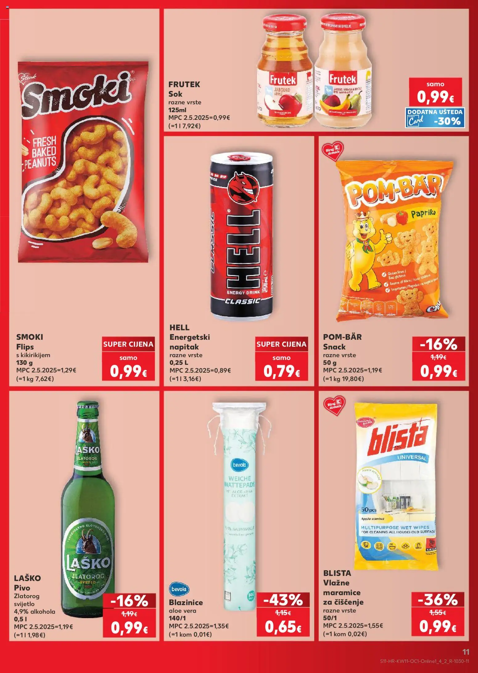 Kaufland katalog | vrijedi od 11.03.2026 | Stranica: 11 | Proizvodi: Flips, Pivo, Laško, Paprika