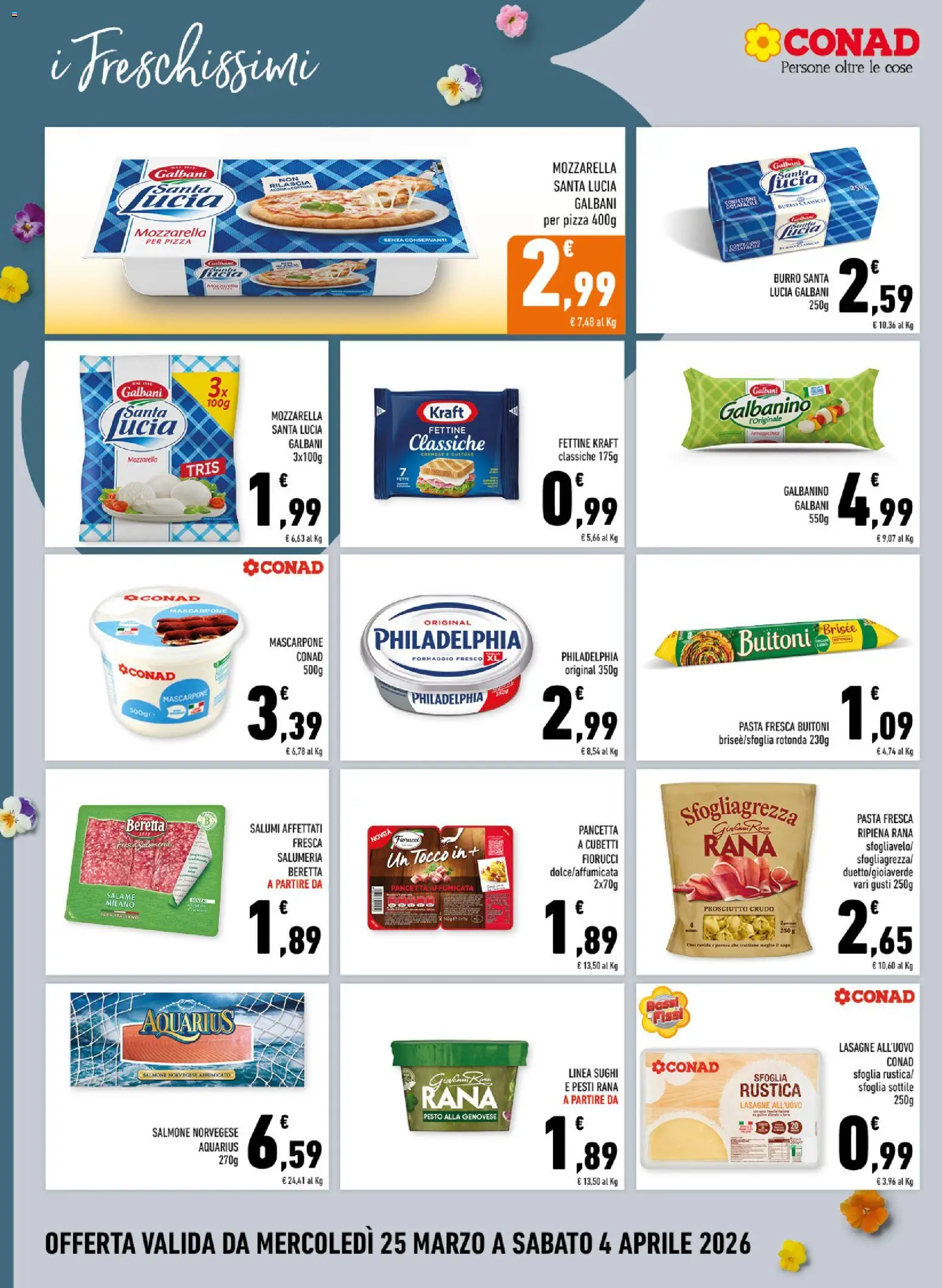 Volantino Conad del 25.03.2026 | Pagina: 10 | Prodotti: Salame, Acqua, Formaggio, Burro