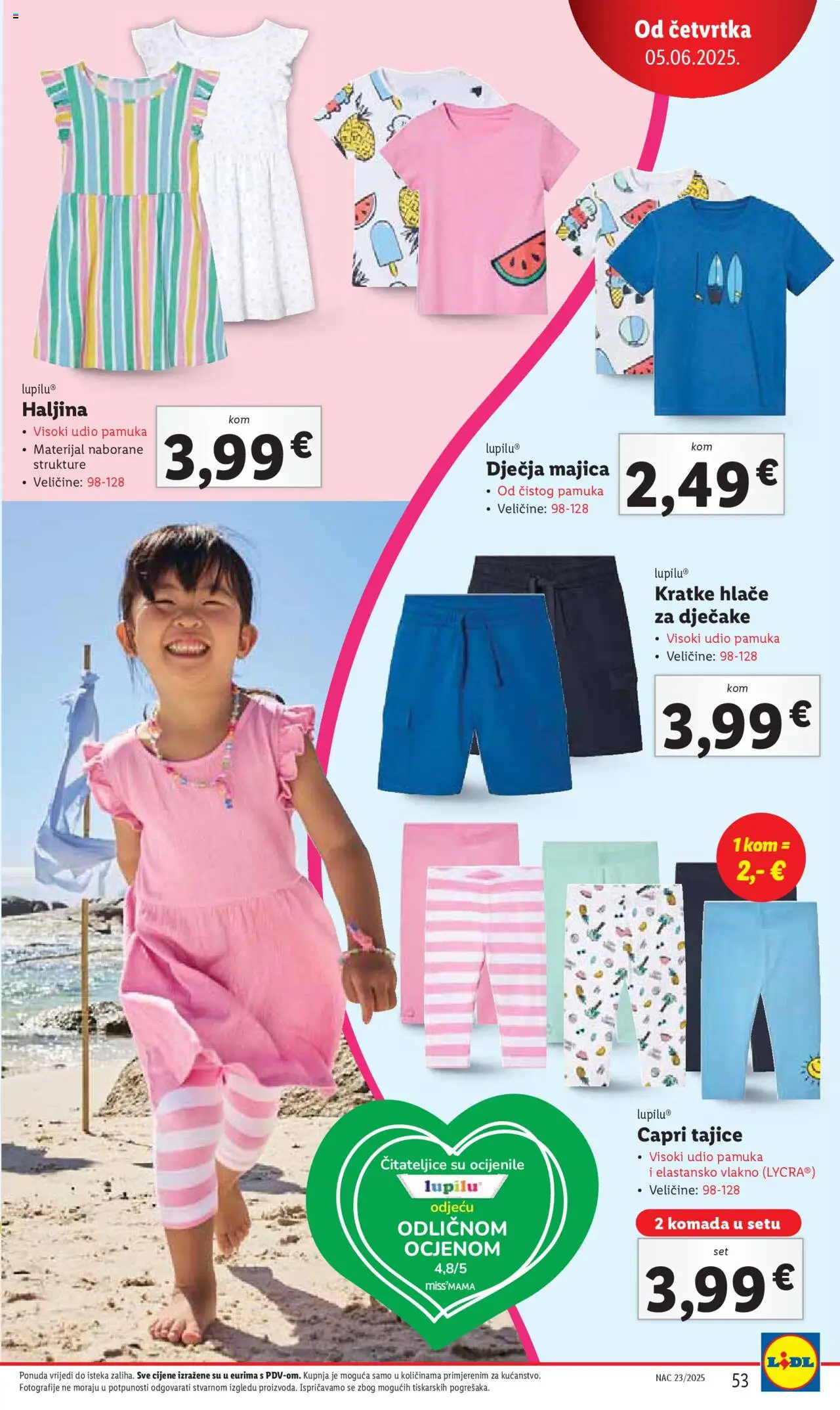 Lidl katalog | vrijedi od 02.06.2025 | Stranica: 53 | Proizvodi: Majica, Hlače, Kratke hlače, Haljina