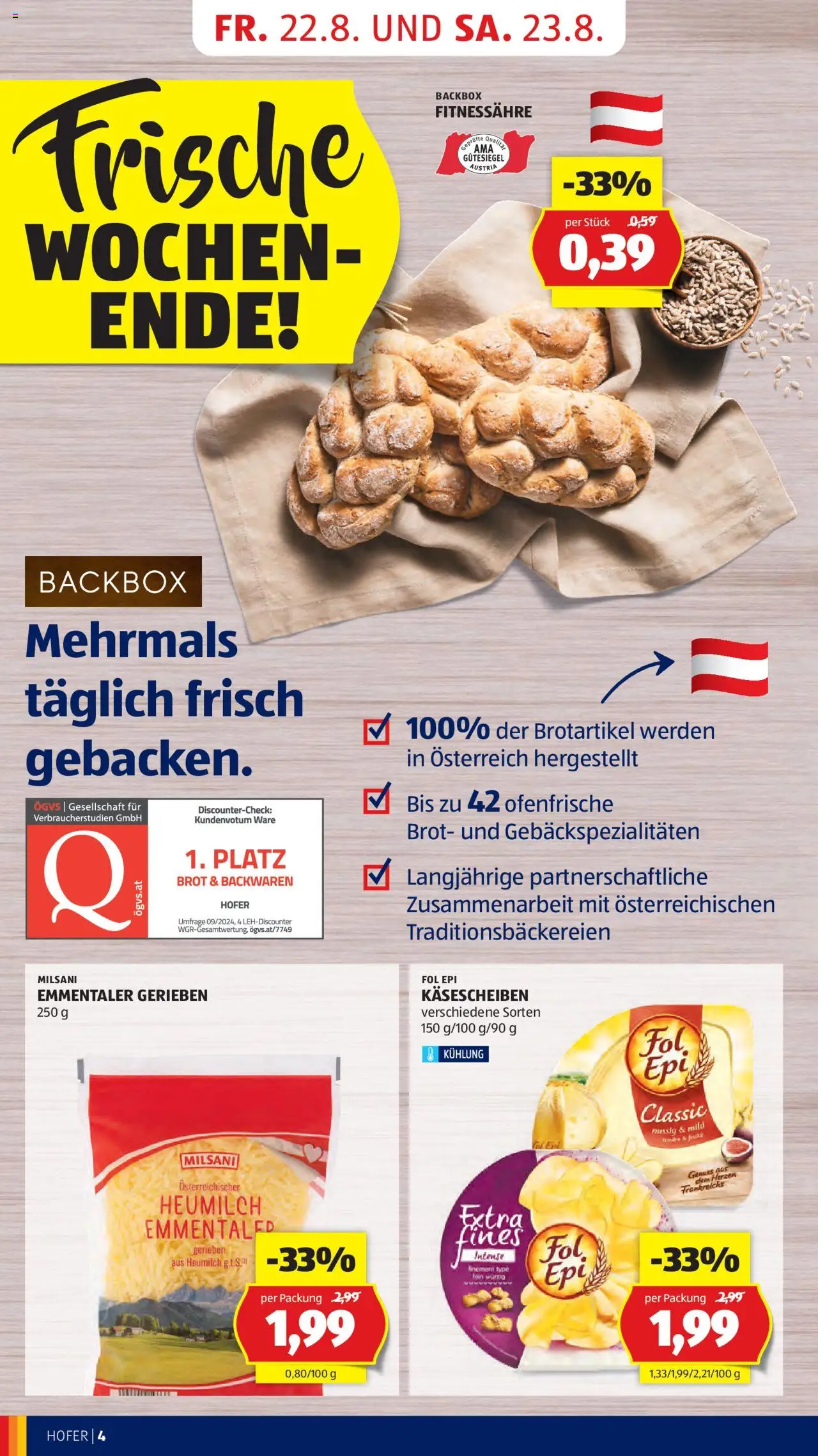 Hofer Flugblatt gültig ab 22.08.2025 | Seite: 6 | Produkte: Brot